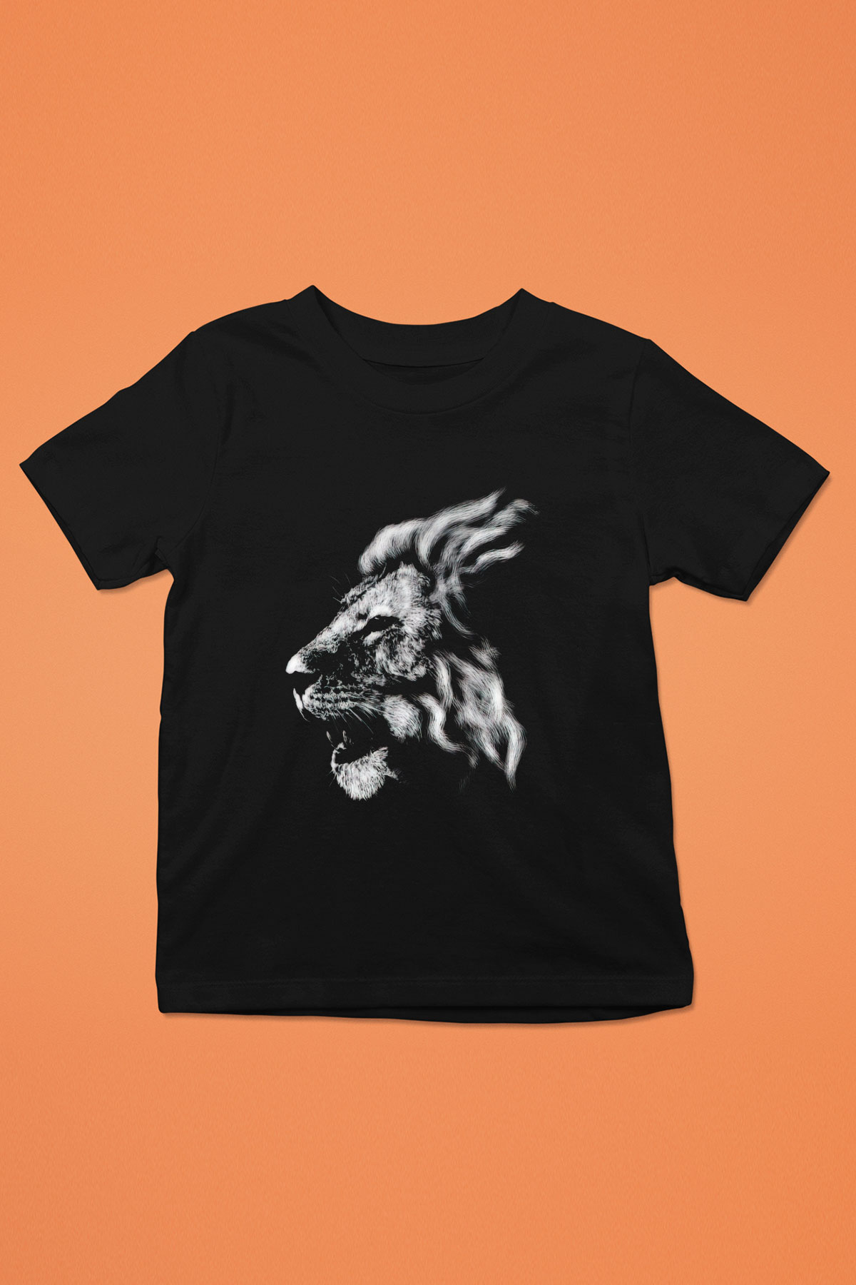 Aslan Siyah Unisex Çocuk Tişört
