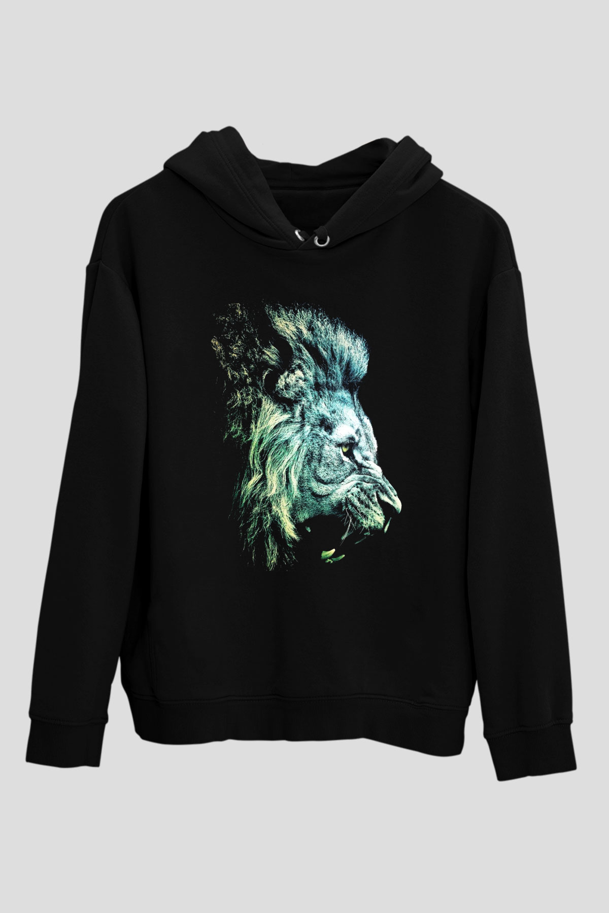 Aslan Siyah Unisex Hoodie