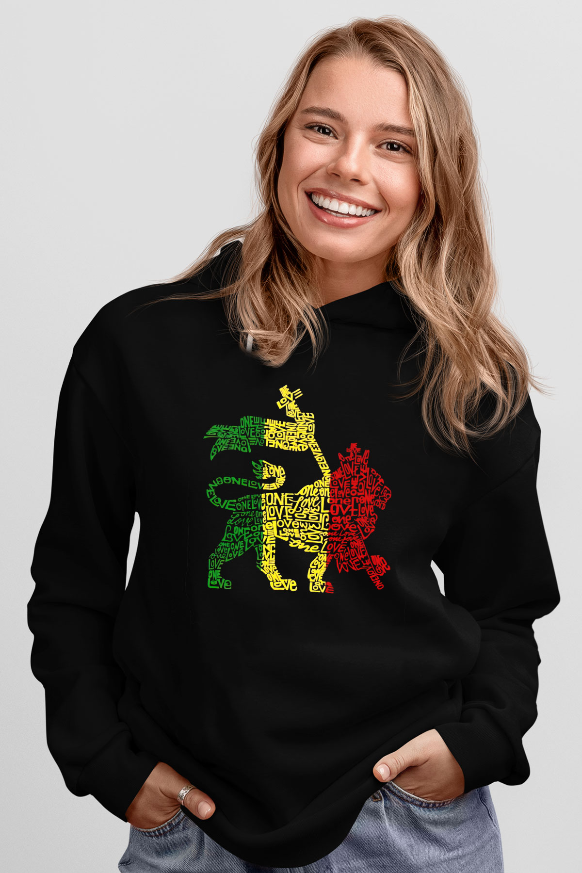 Aslan Siyah Unisex Hoodie