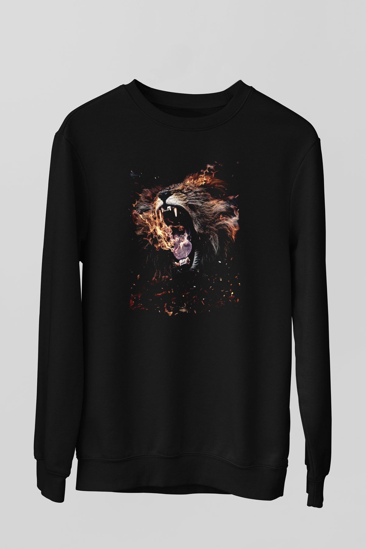Aslan Siyah Unisex Sweatshirt