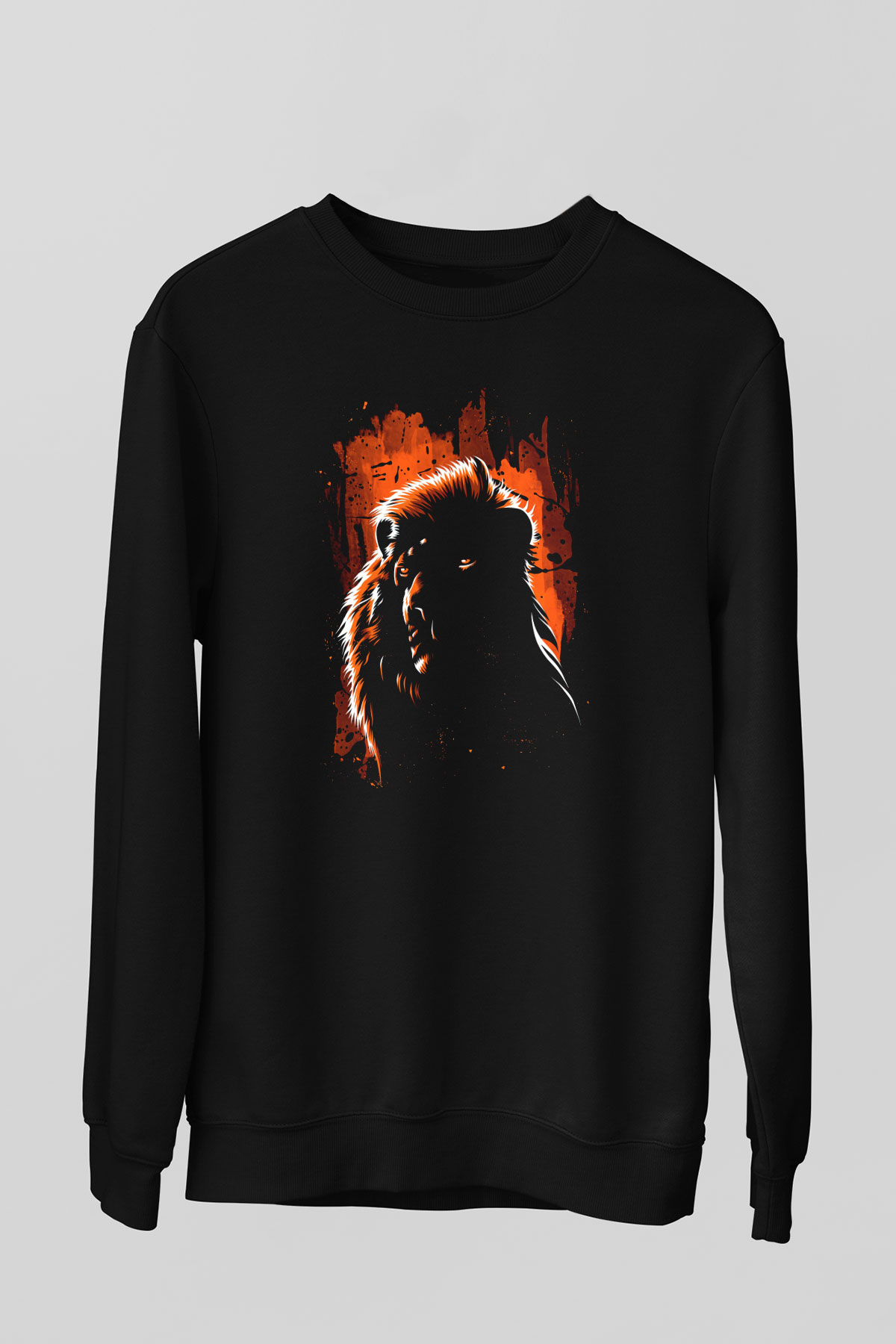 Aslan Siyah Unisex Sweatshirt