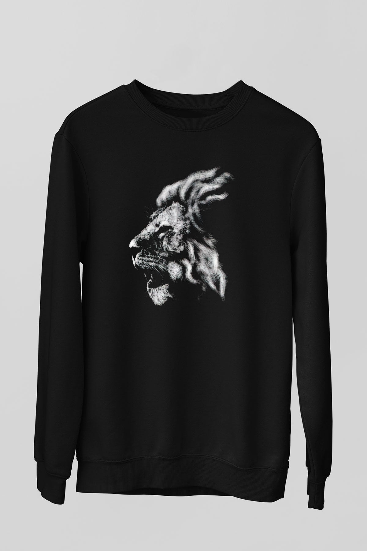 Aslan Siyah Unisex Sweatshirt