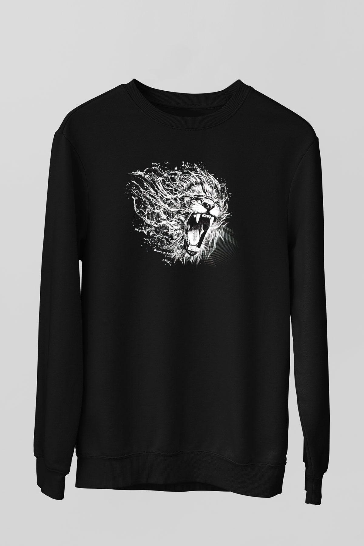 Aslan Siyah Unisex Sweatshirt