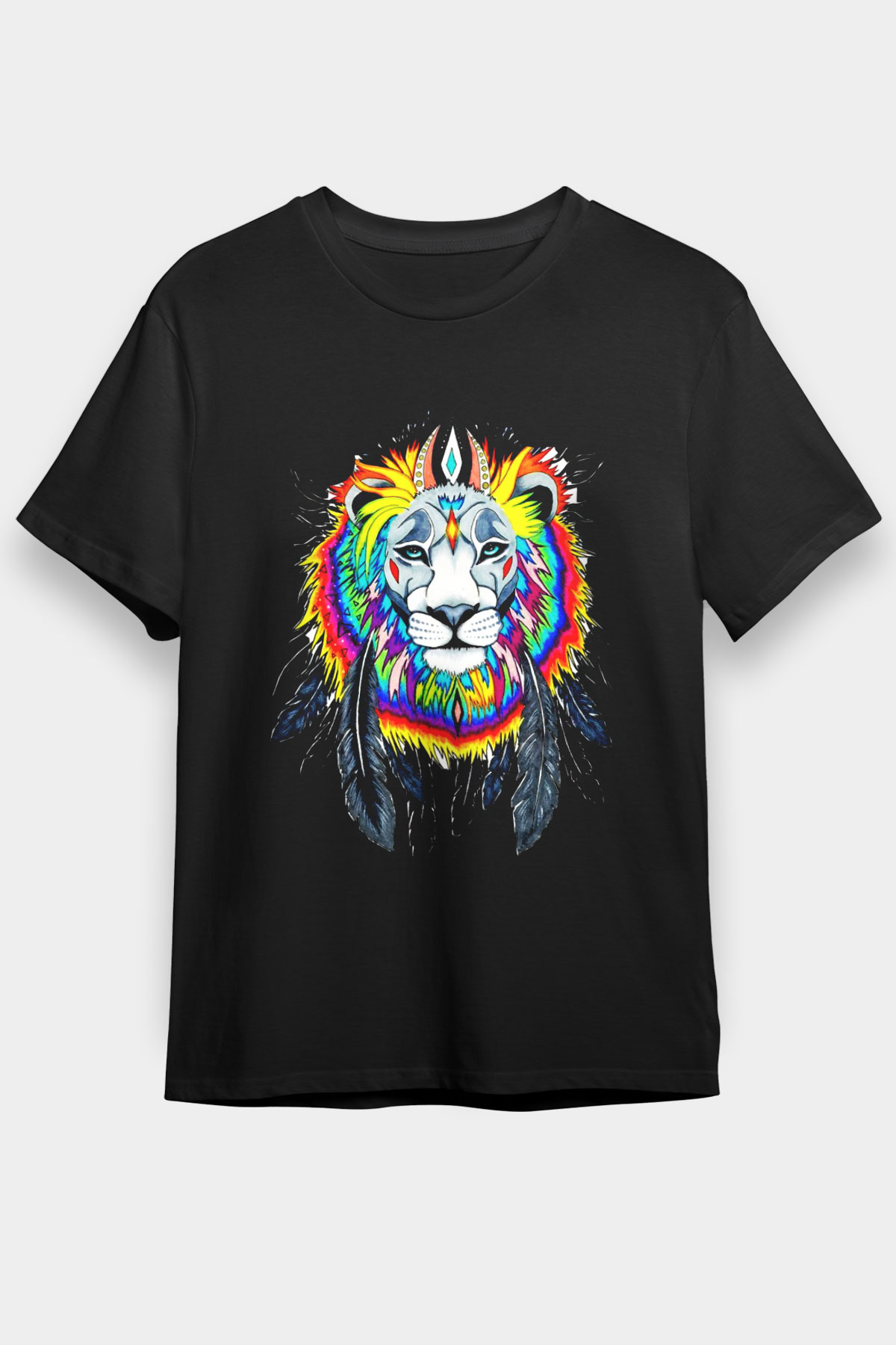 Aslan Siyah Unisex Tişört T-Shirt - TişörtFabrikası
