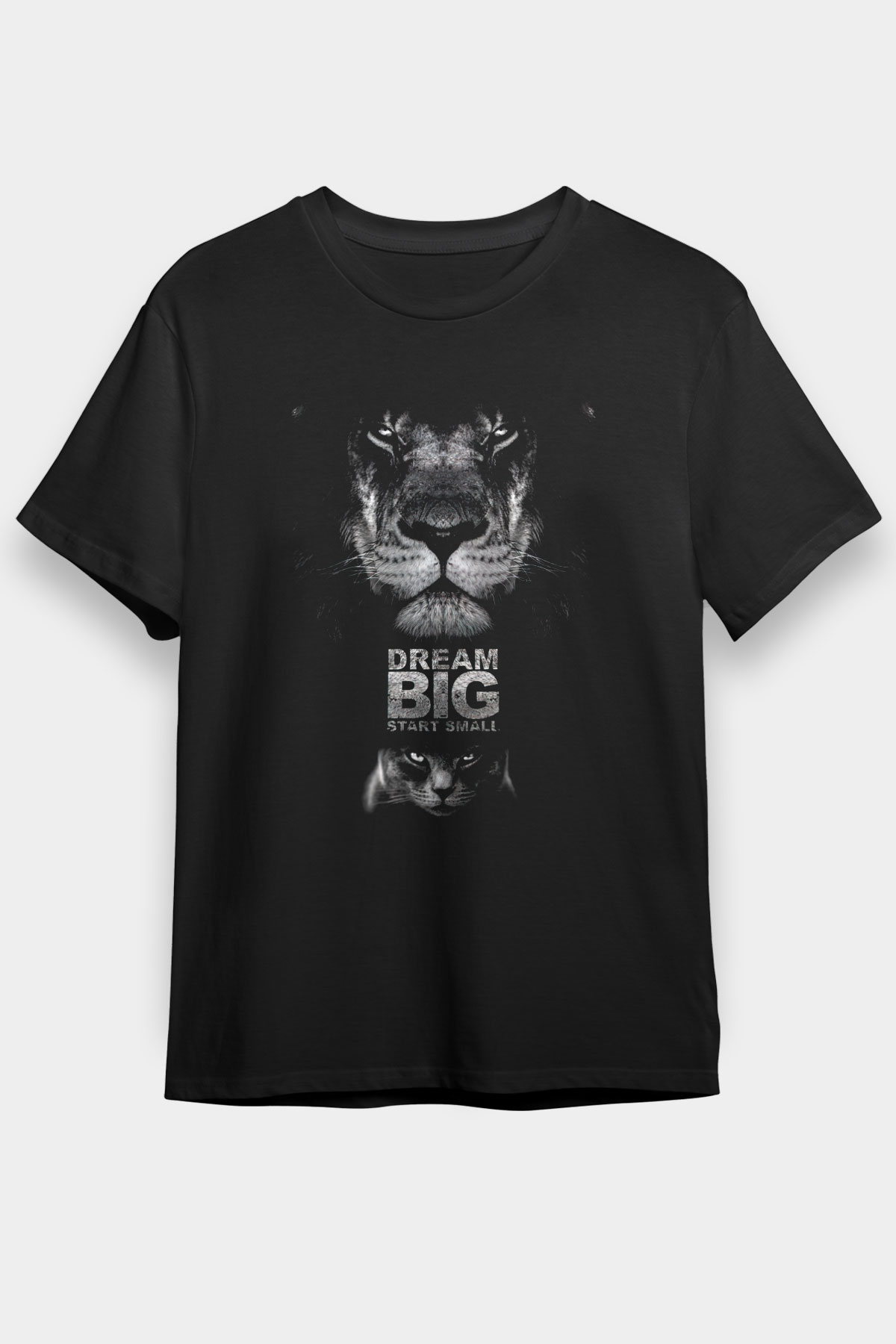 Aslan Siyah Unisex Tişört T-Shirt - TişörtFabrikası