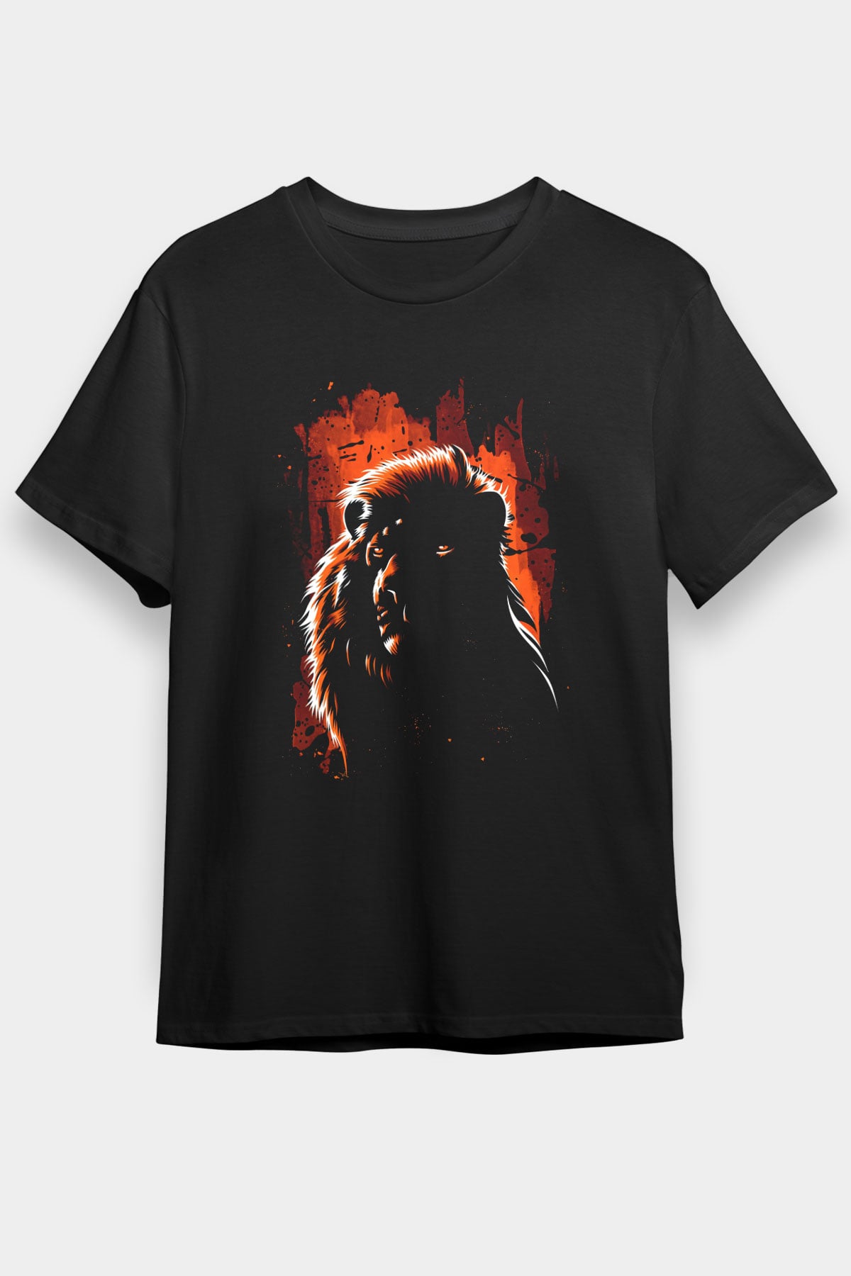 Aslan Siyah Unisex Tişört T-Shirt - TişörtFabrikası