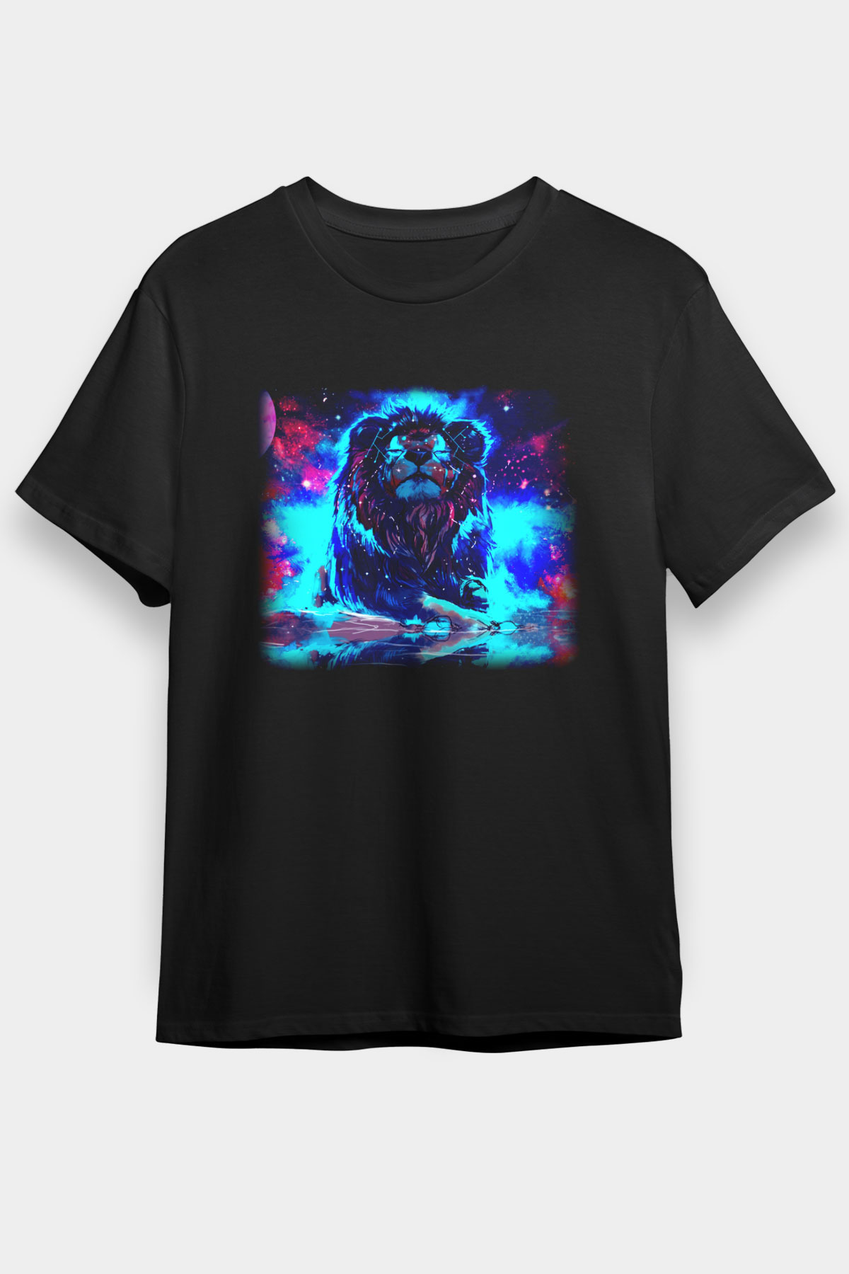 Aslan Siyah Unisex Tişört T-Shirt - TişörtFabrikası