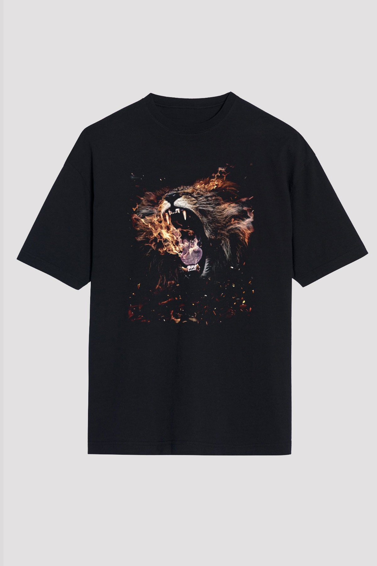 Aslan Siyah Oversize Tişört Oversize T-shirt - TişörtFabrikası
