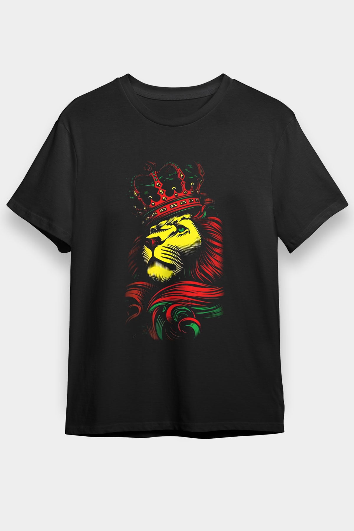 Aslan Siyah Unisex Tişört T-Shirt - TişörtFabrikası