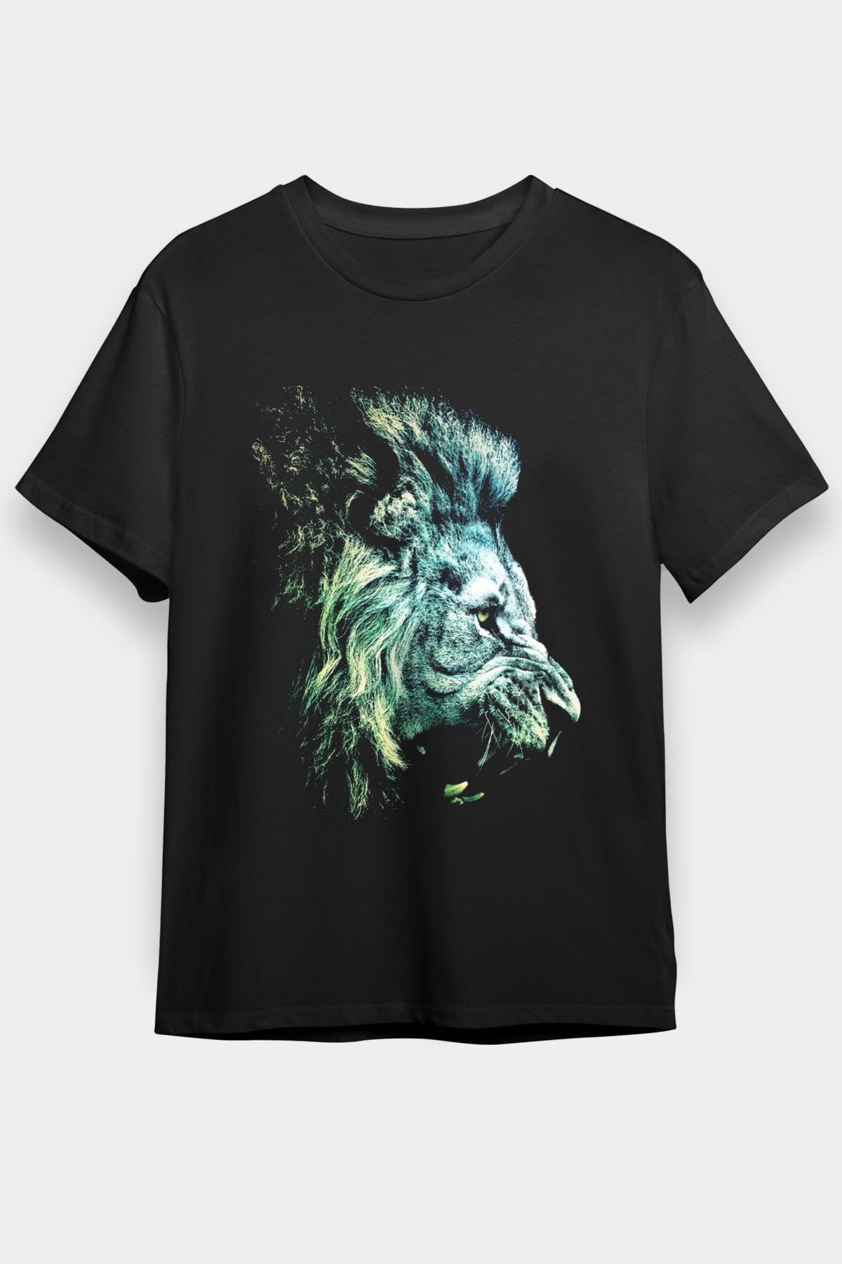 Aslan Siyah Unisex Tişört T-Shirt - TişörtFabrikası