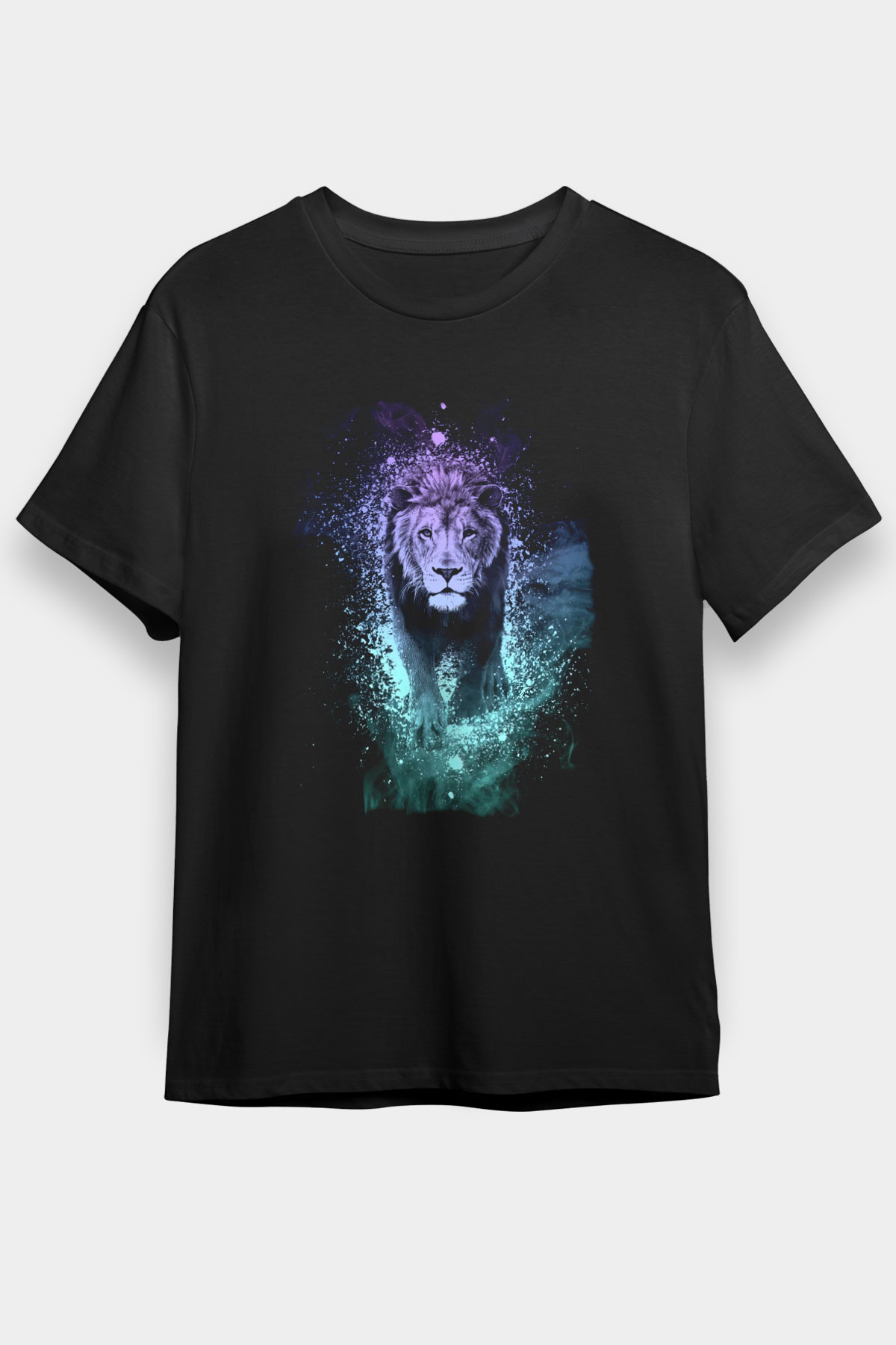Aslan Siyah Unisex Tişört T-Shirt - TişörtFabrikası