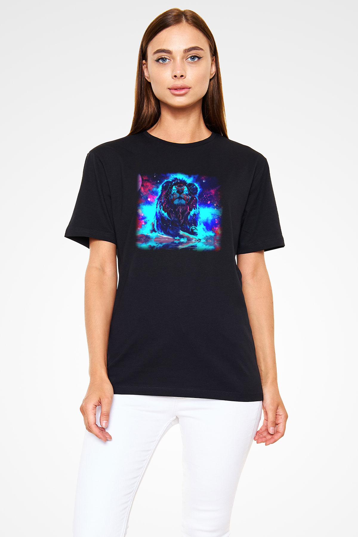 Aslan Siyah Unisex Tişört T-Shirt - TişörtFabrikası