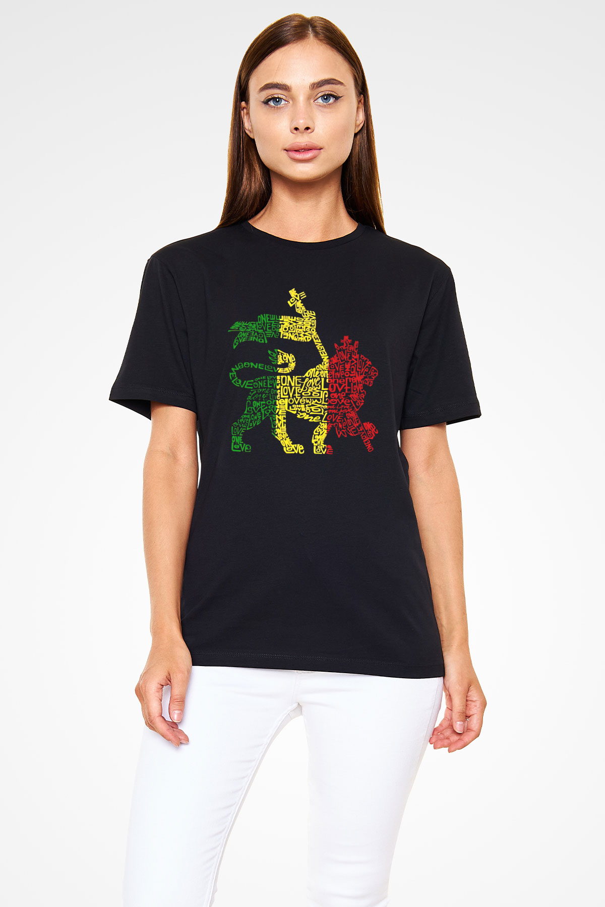 Aslan Siyah Unisex Tişört T-Shirt - TişörtFabrikası