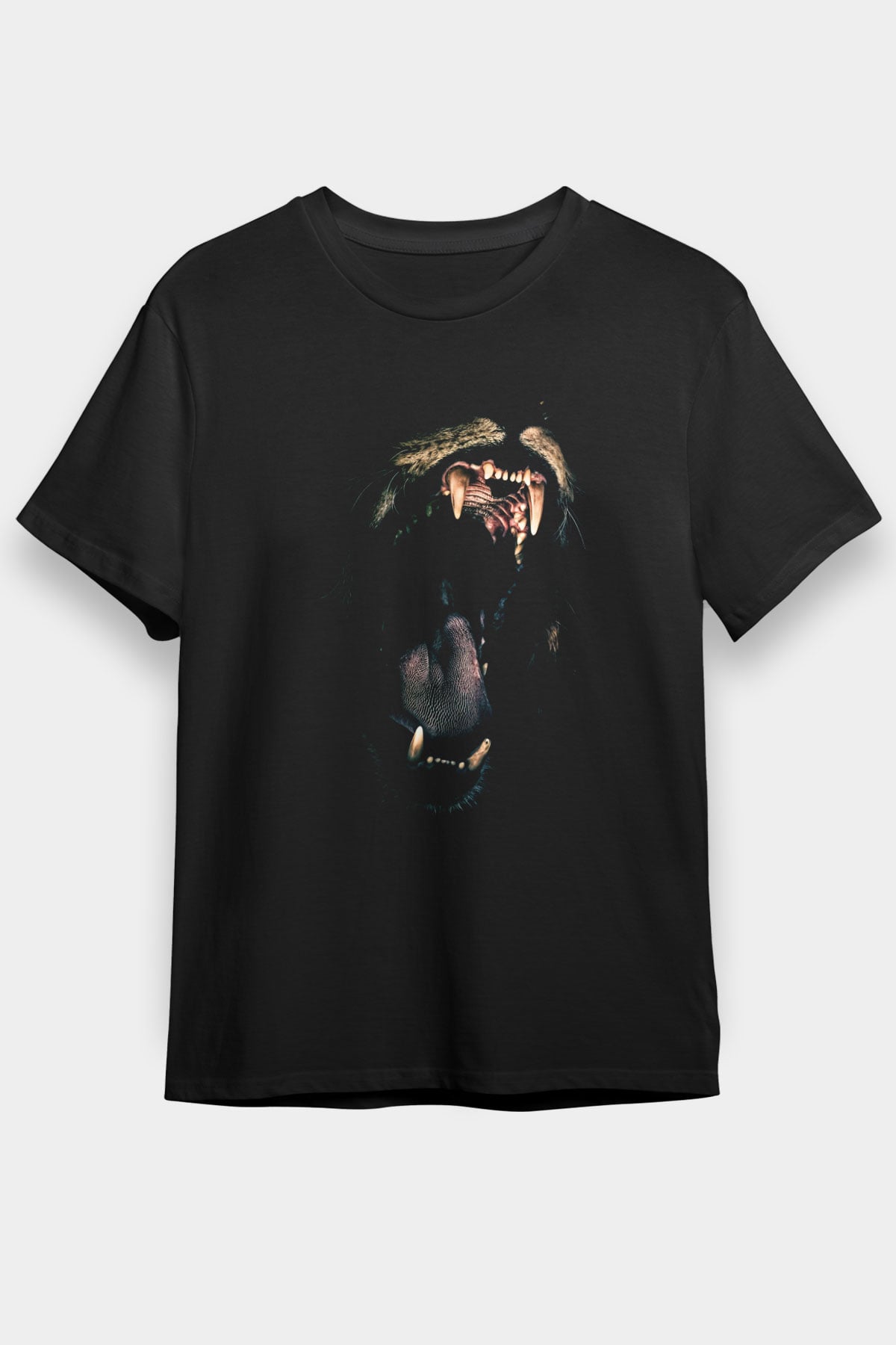 Aslan Siyah Unisex Tişört T-Shirt - TişörtFabrikası