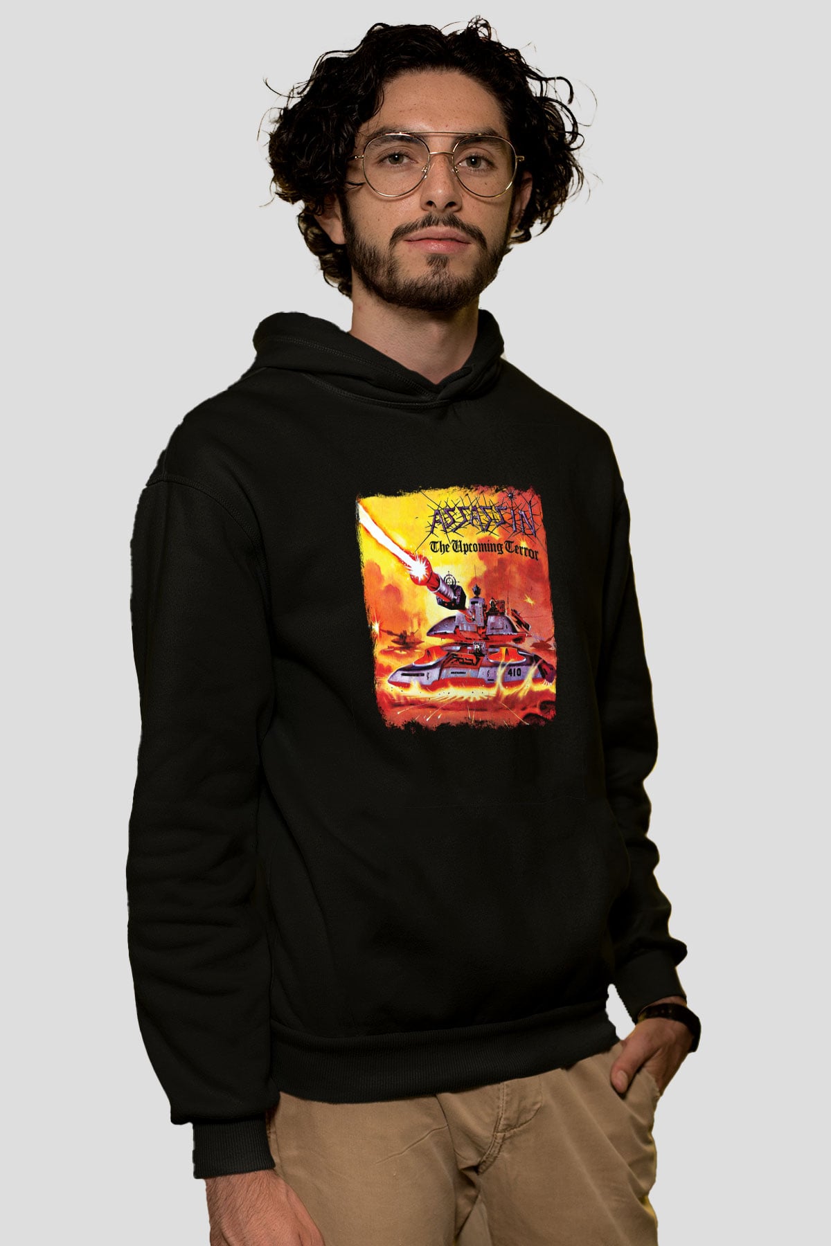 Assassin Baskılı Unisex Siyah Hoodie