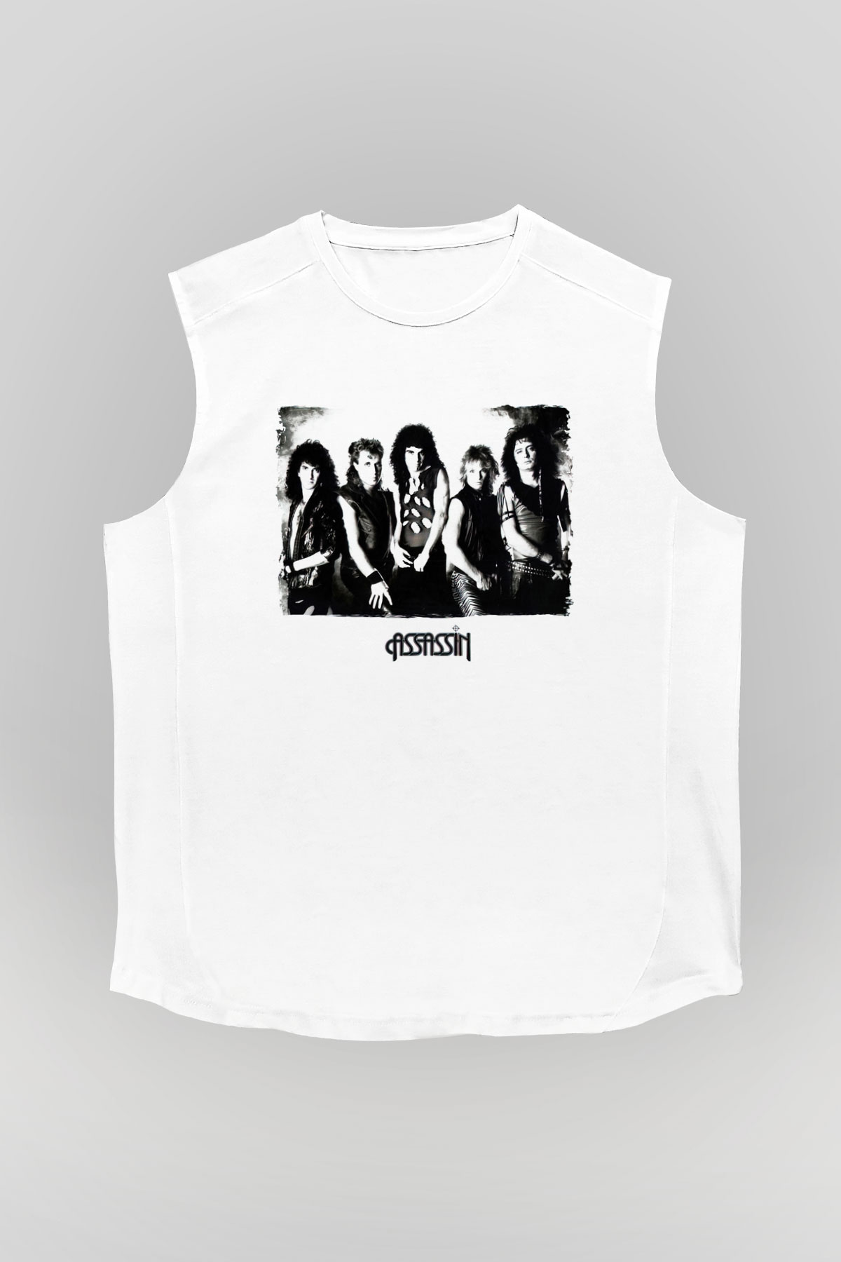 Assassin Beyaz Unisex Kolsuz Tişört