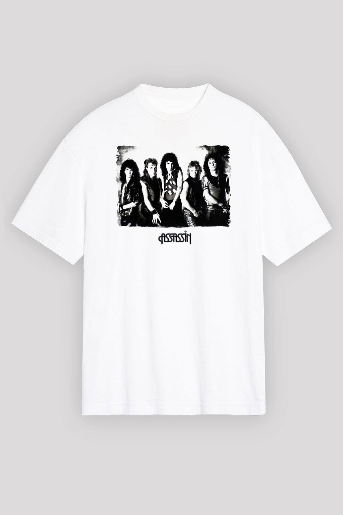 Assassin Beyaz Oversize Tişört Oversize T-shirt - TişörtFabrikası