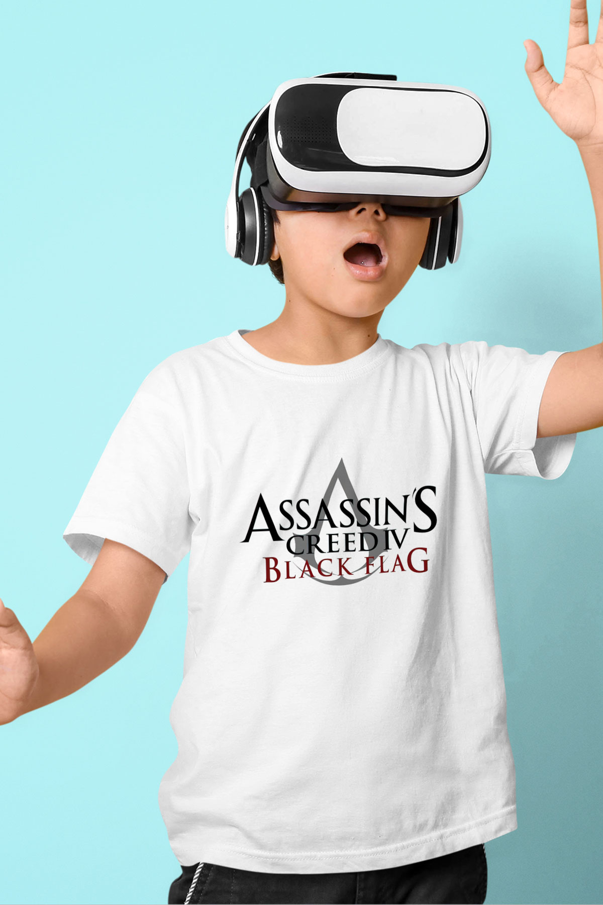 Assassins Creed Baskılı Beyaz Unisex Çocuk Tişört