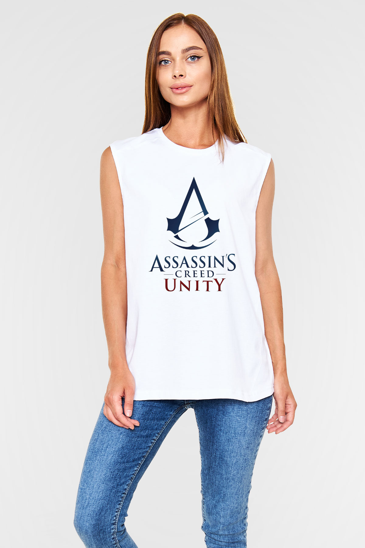 Assassins Creed Beyaz Unisex Kolsuz Tişört