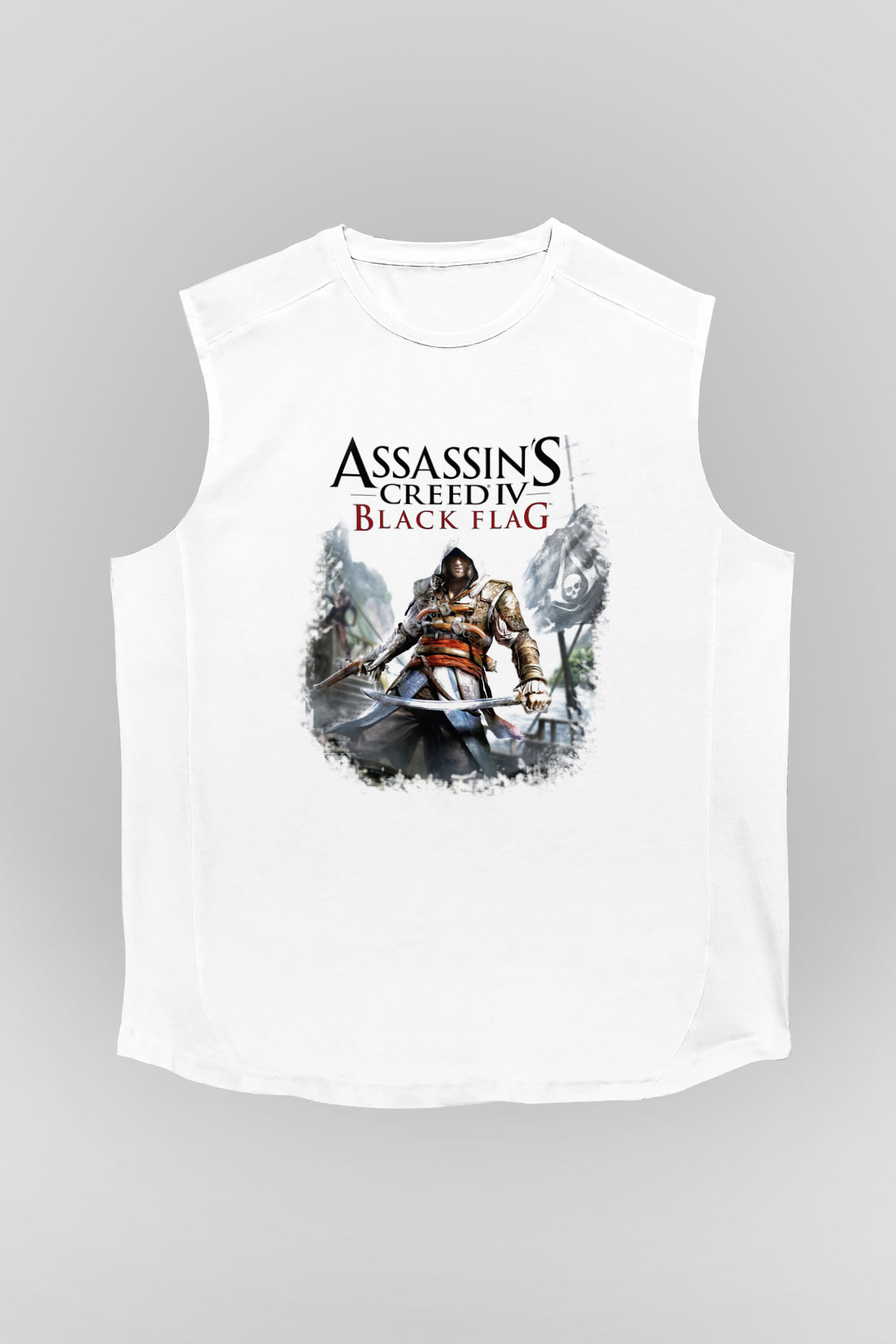 Assassins Creed Beyaz Unisex Kolsuz Tişört