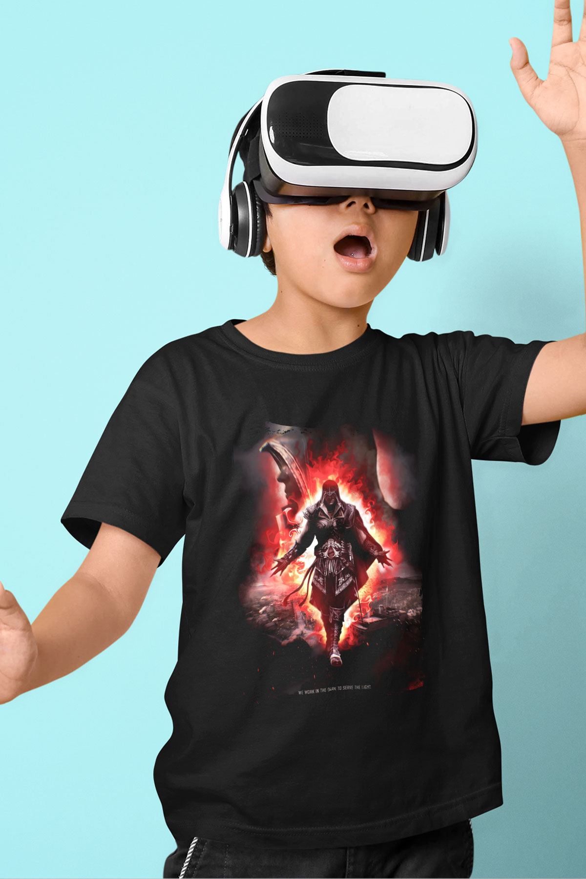 Assassins Creed Siyah Unisex Çocuk Tişört