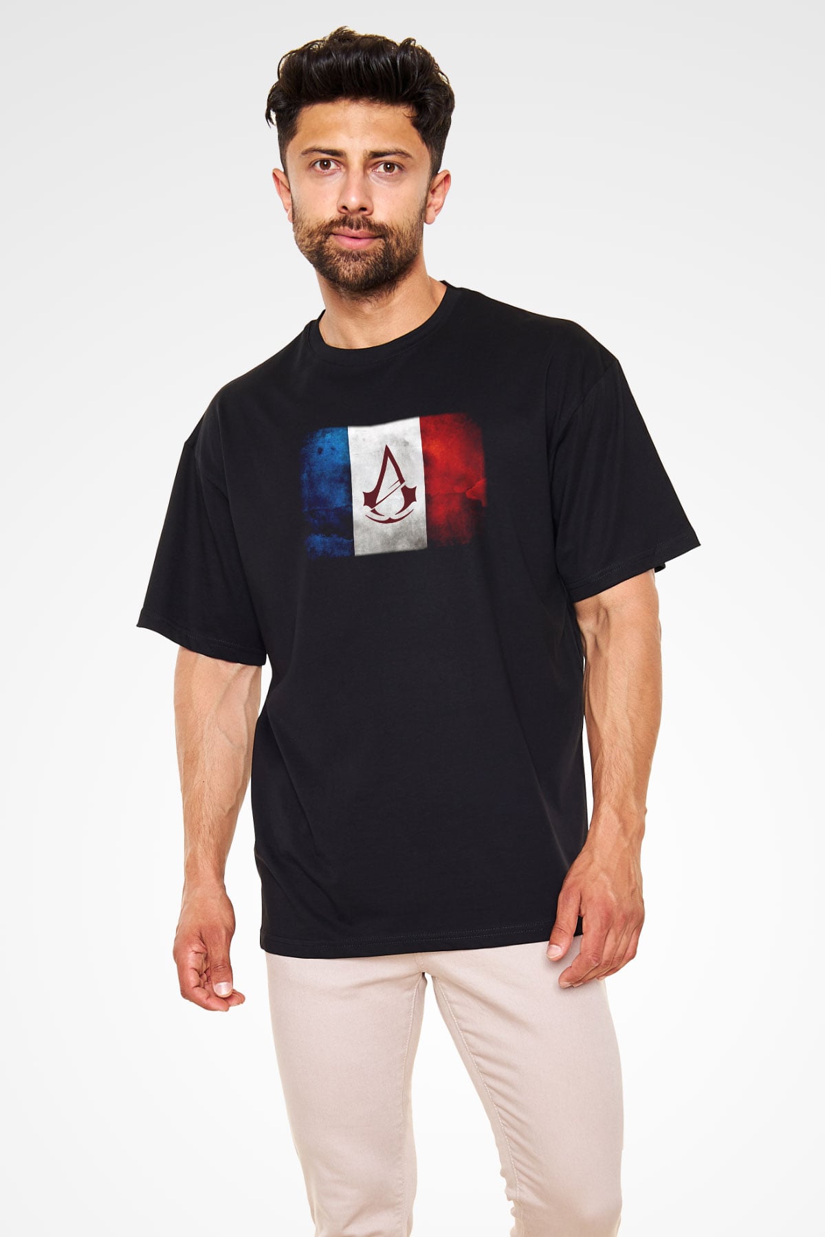 Assassins Creed Siyah Unisex Oversize Tişört T-Shirt
