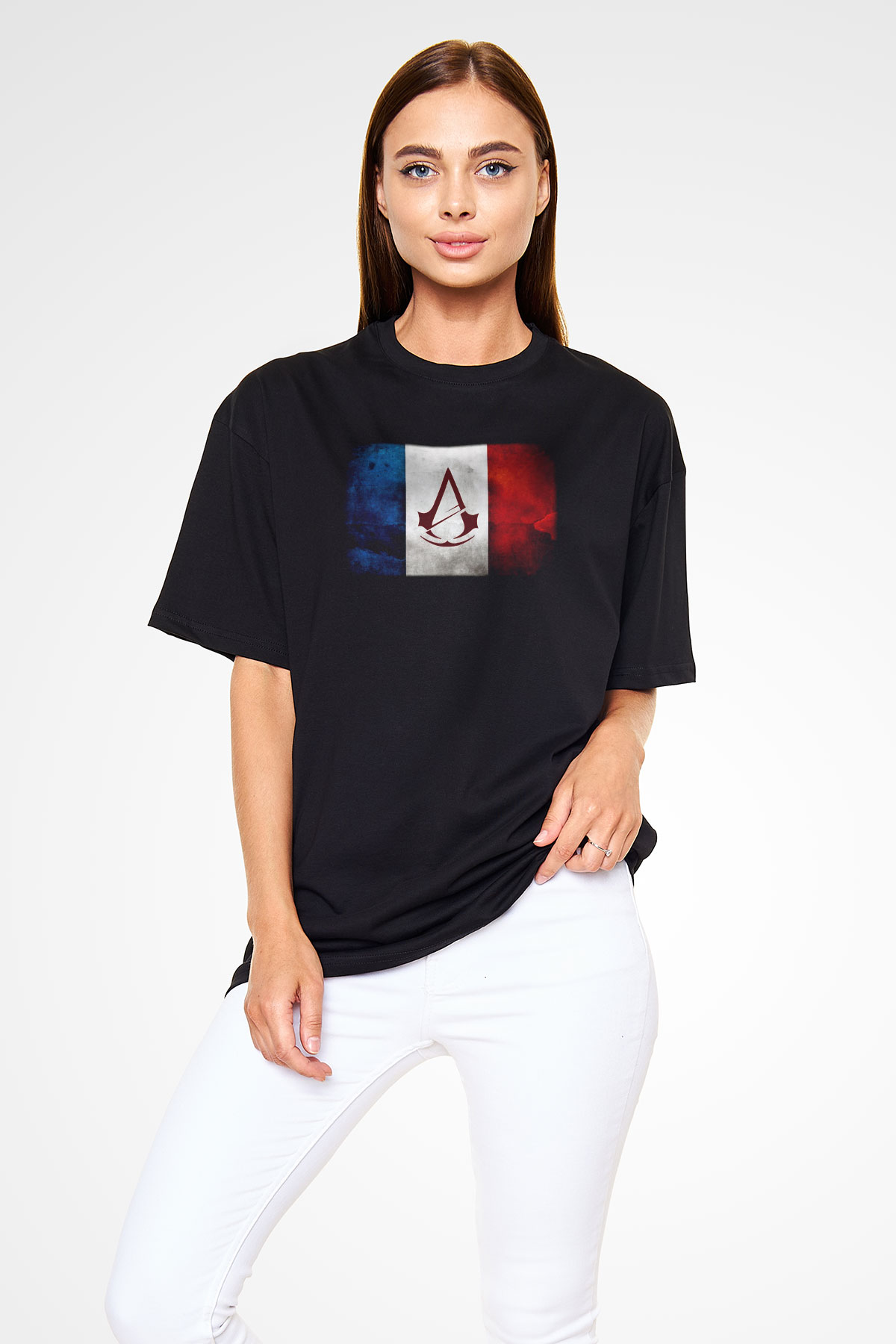 Assassins Creed Siyah Unisex Oversize Tişört T-Shirt