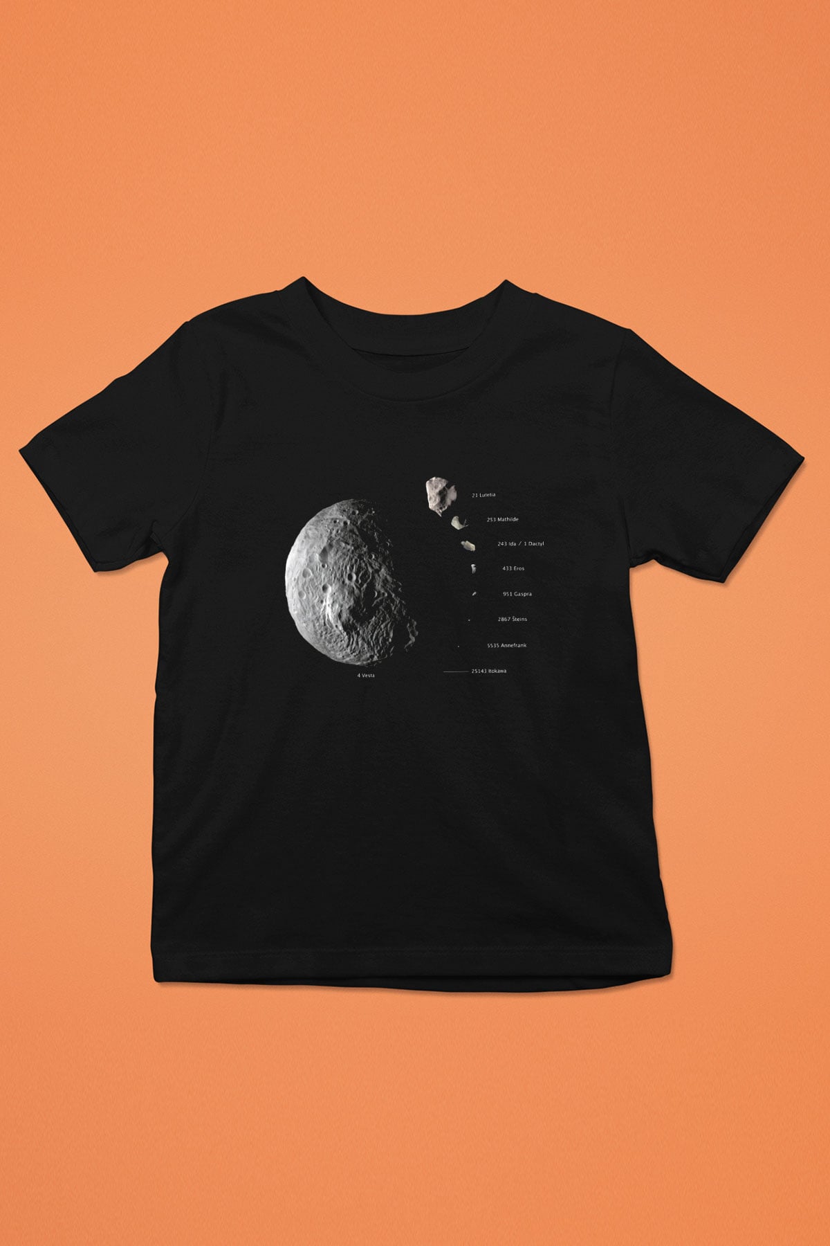 Asteroit Siyah Unisex Çocuk Tişört