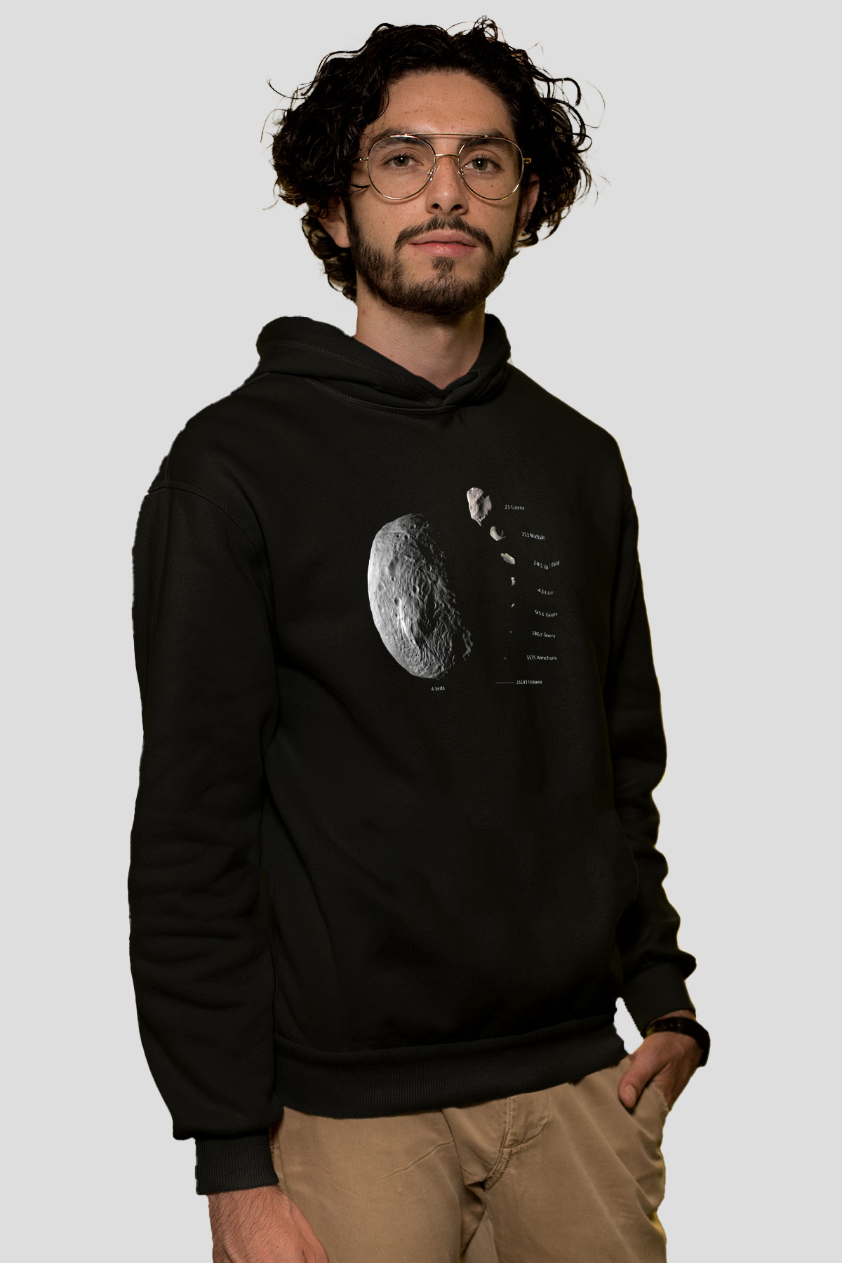 Asteroit Siyah Unisex Hoodie