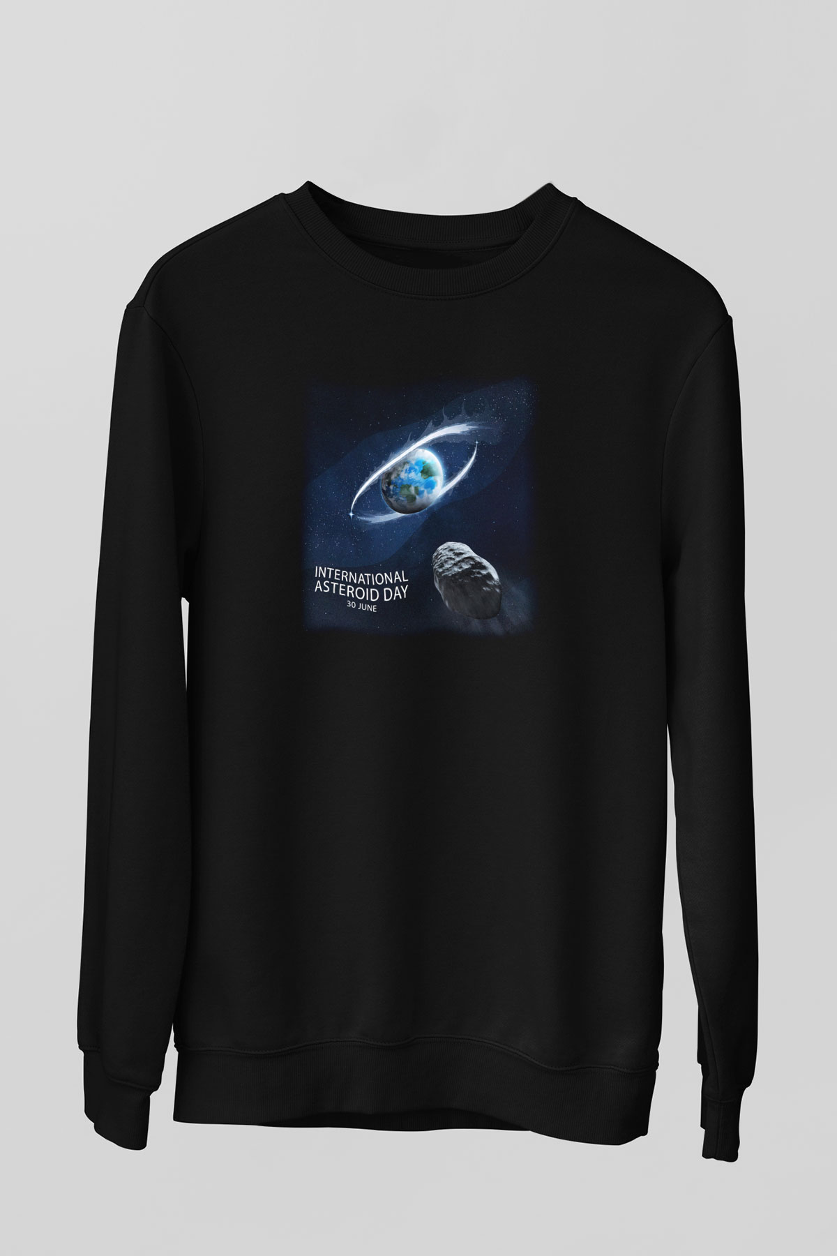 Asteroit Siyah Unisex Sweatshirt