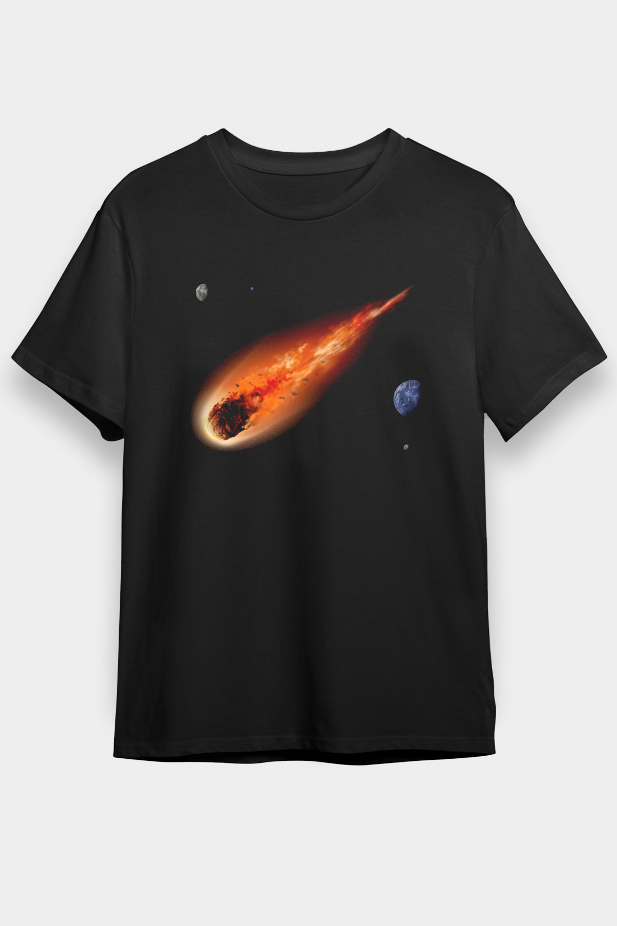 Asteroit Siyah Unisex Tişört T-Shirt - TişörtFabrikası