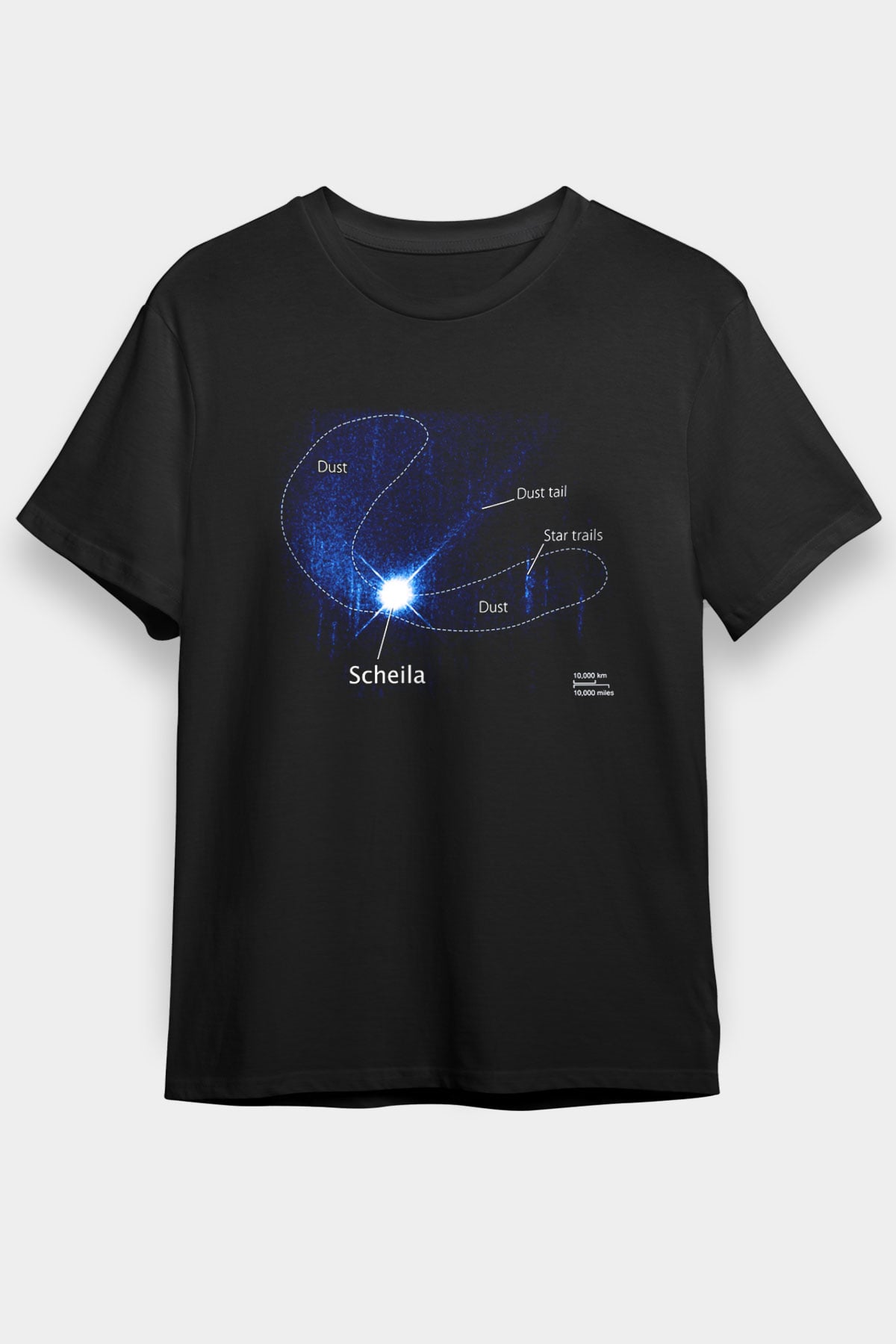 Asteroit Siyah Unisex Tişört T-Shirt - TişörtFabrikası