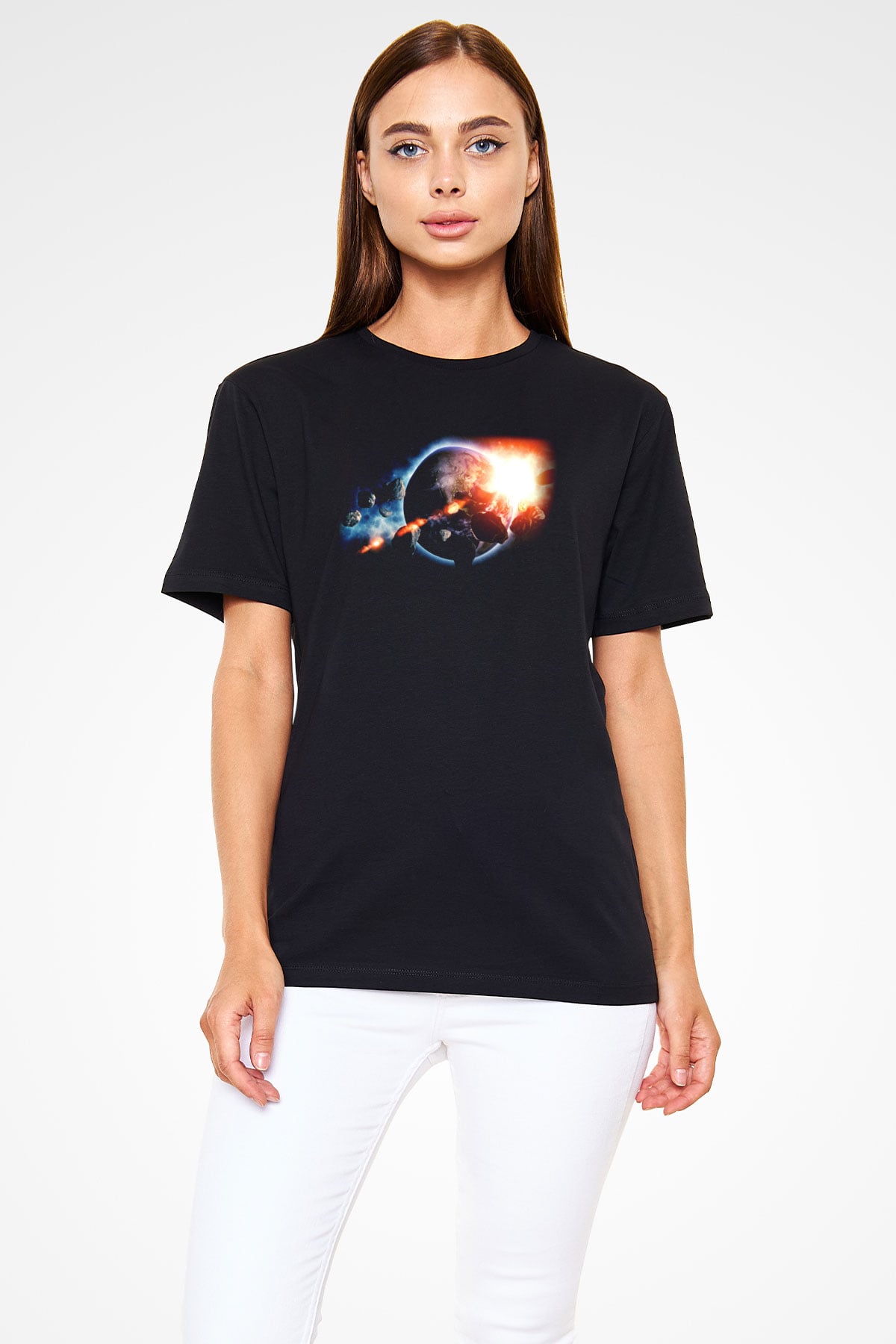 Asteroit Siyah Unisex Tişört T-Shirt - TişörtFabrikası