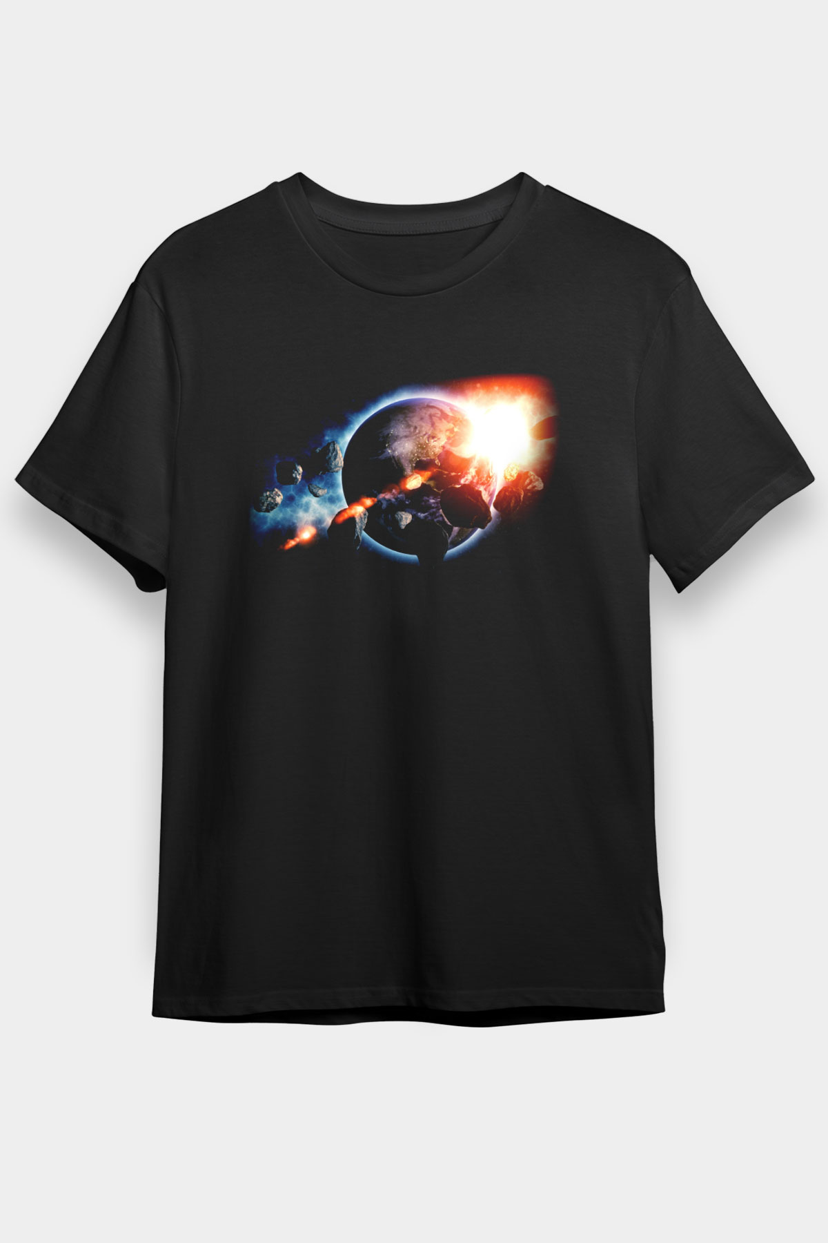 Asteroit Siyah Unisex Tişört T-Shirt - TişörtFabrikası