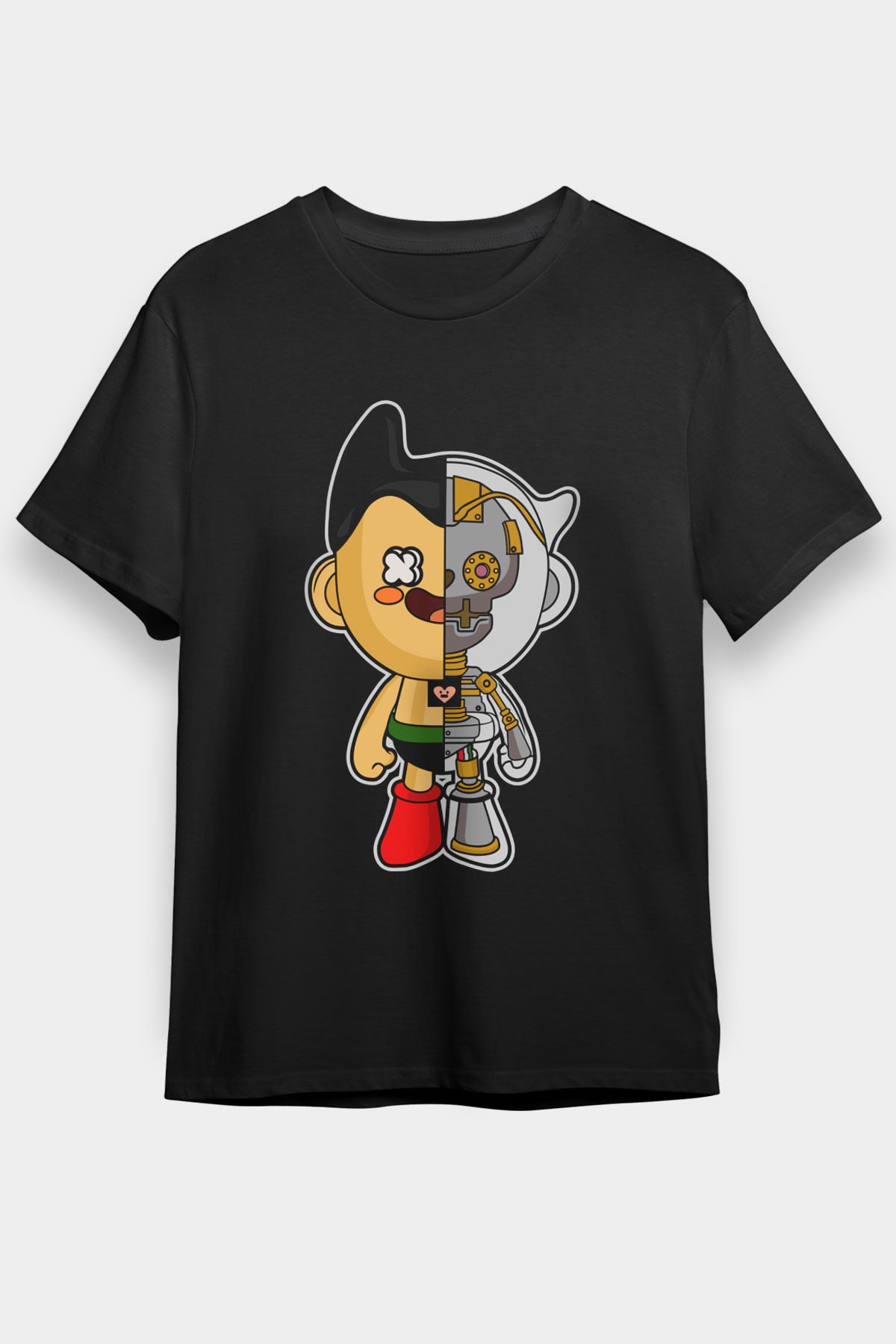 Astroboy Baskılı Unisex Siyah Tişört