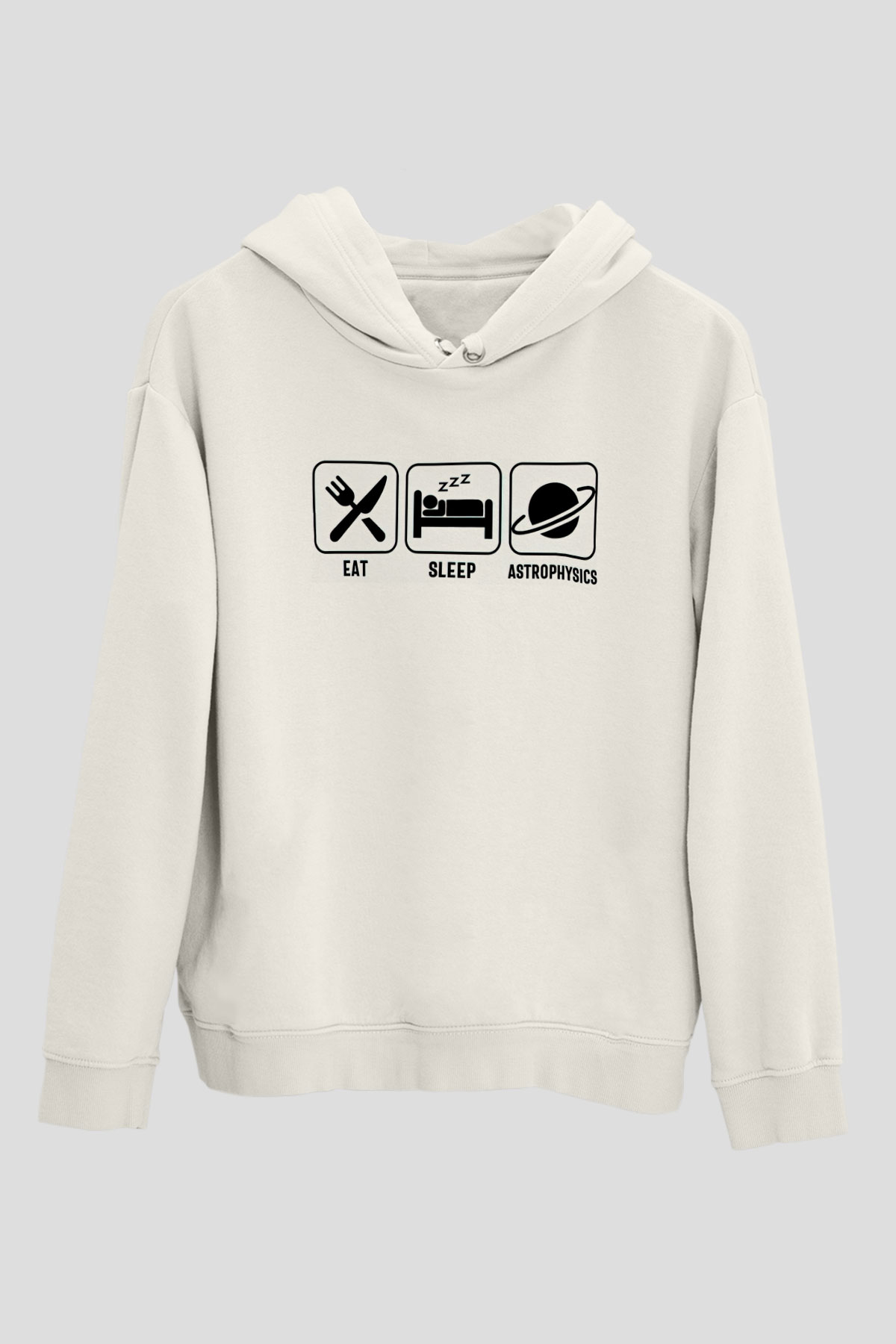 Astrofizikçi Beyaz Unisex Kapüşonlu Sweatshirt