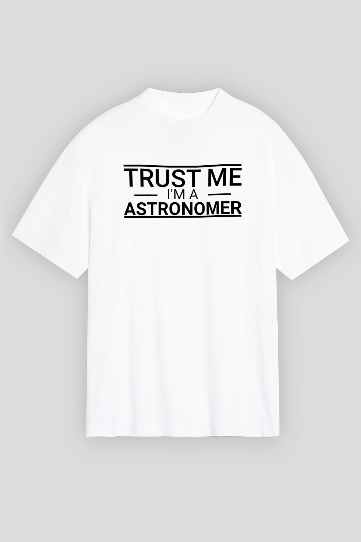 Astrofizikçi Beyaz Oversize Tişört Oversize T-shirt - TişörtFabrikası