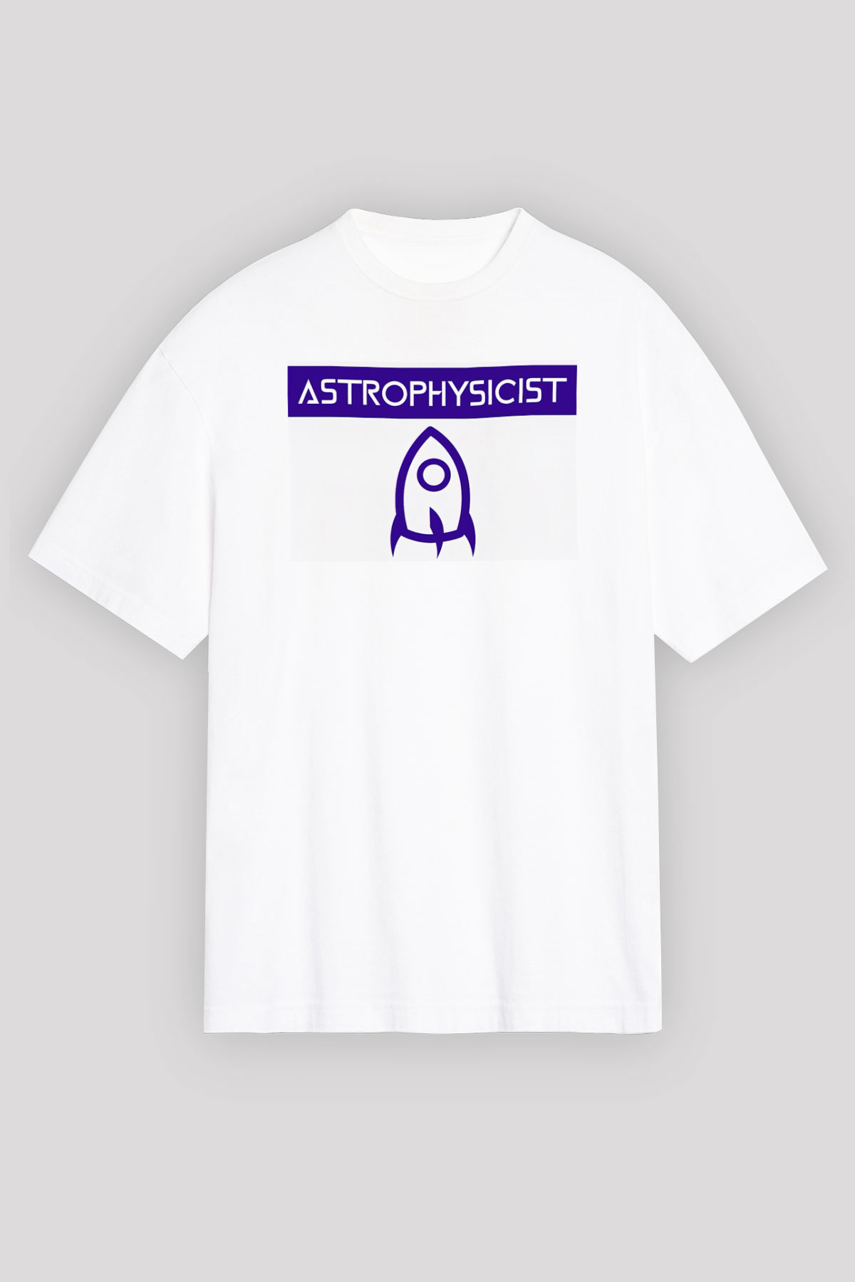 Astrofizikçi Beyaz Oversize Tişört Oversize T-shirt - TişörtFabrikası