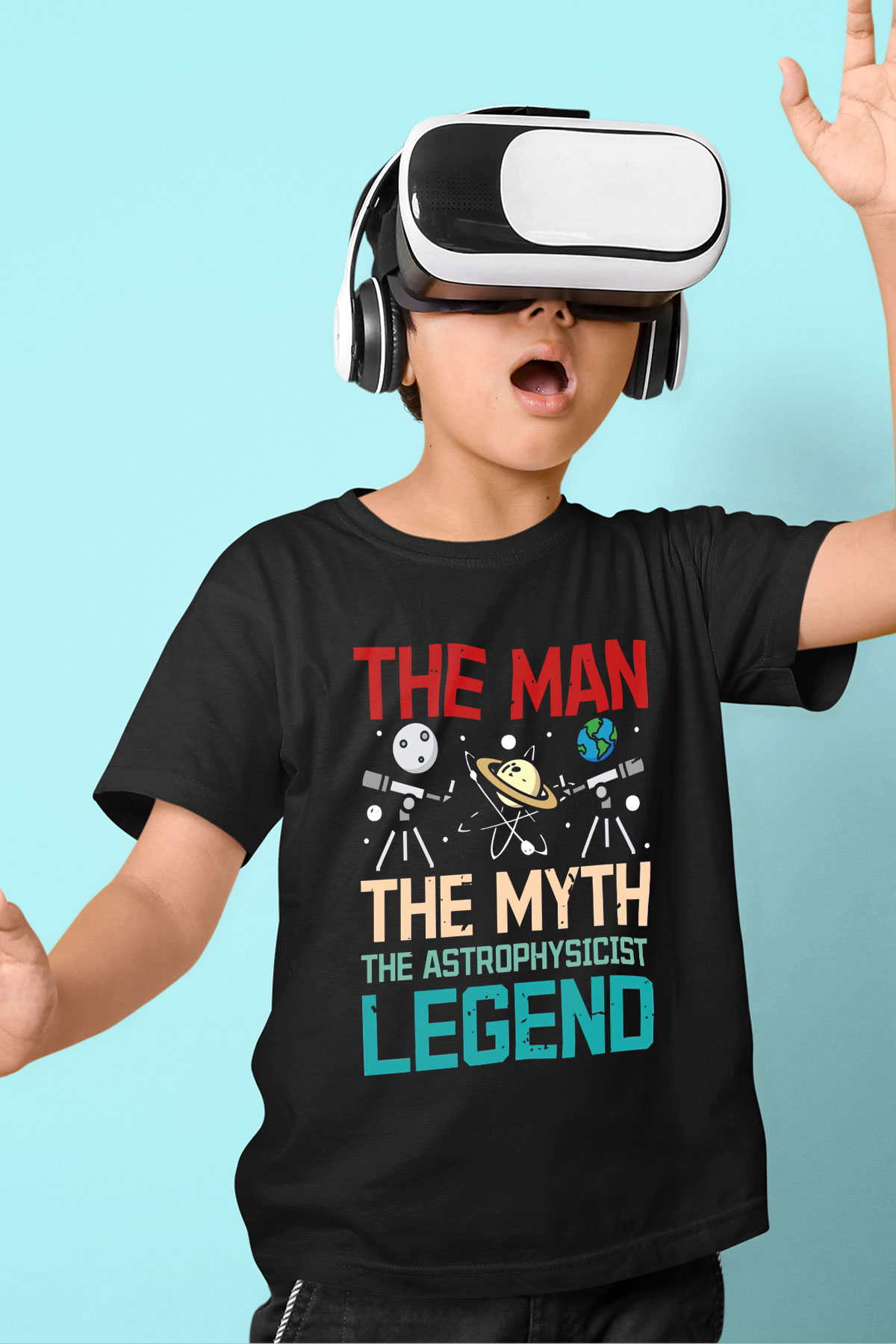Astrofizikçi Siyah Unisex Çocuk Tişört