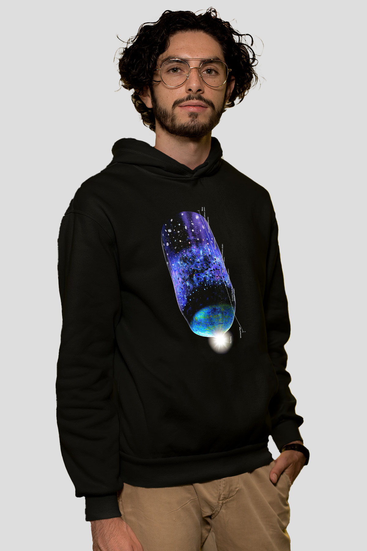 Astrofizikçi Siyah Unisex Kapşonlu Sweatshirt