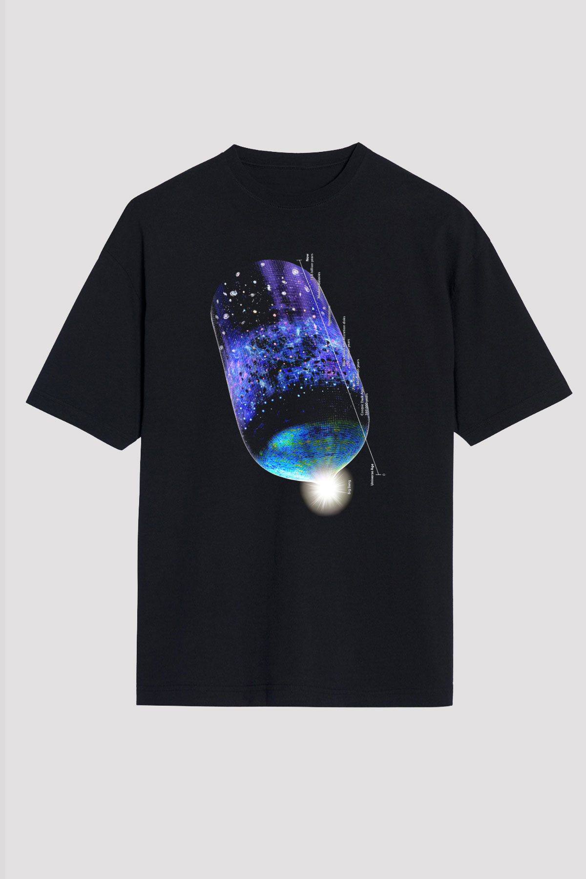 Astrofizikçi Siyah Unisex Oversize Tişört T-Shirt