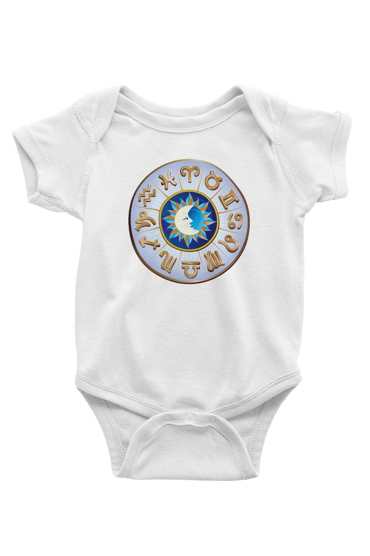 Astrolog Baskılı Beyaz Unisex Bebek Body - Zıbın