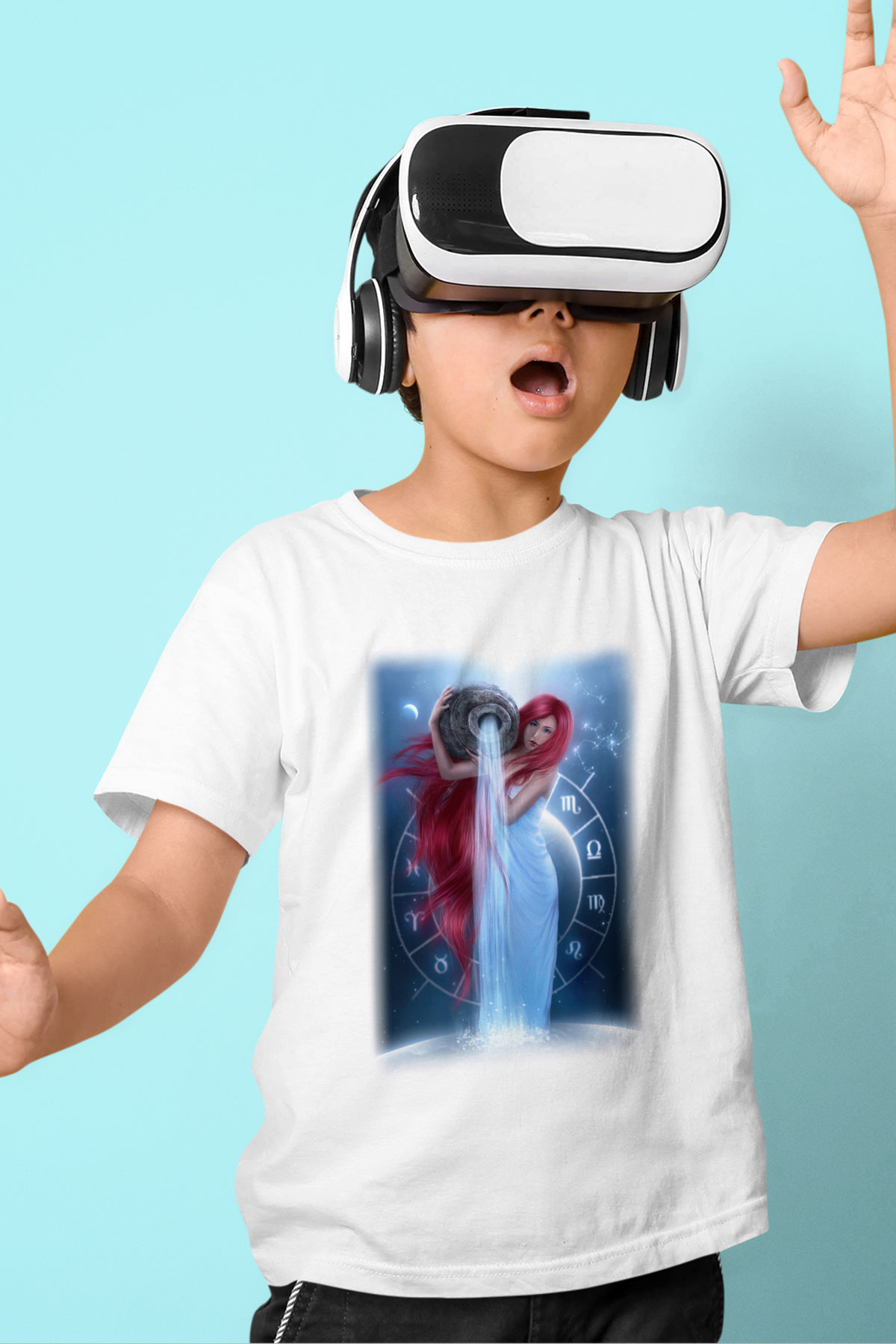 Astrolog Baskılı Beyaz Unisex Çocuk Tişört