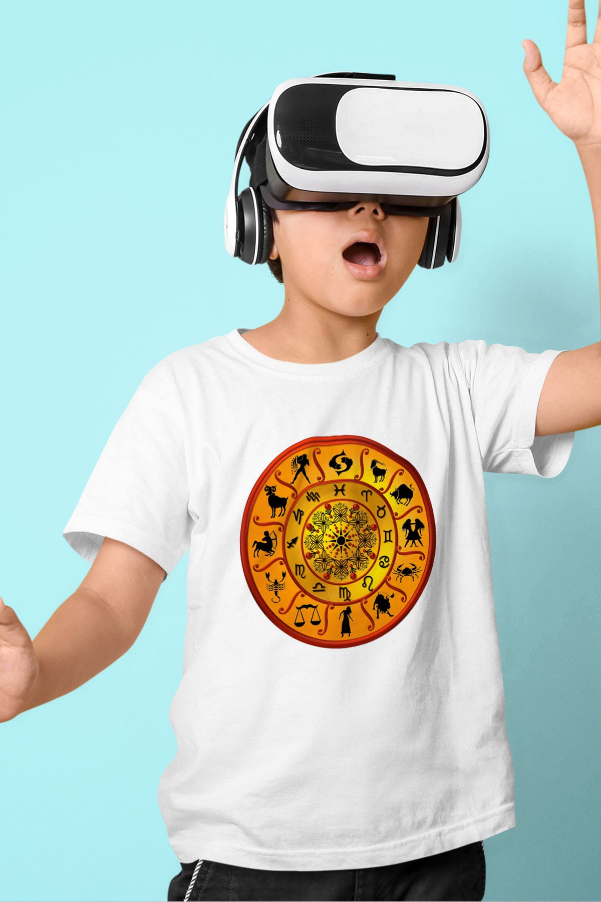 Astrolog Baskılı Beyaz Unisex Çocuk Tişört