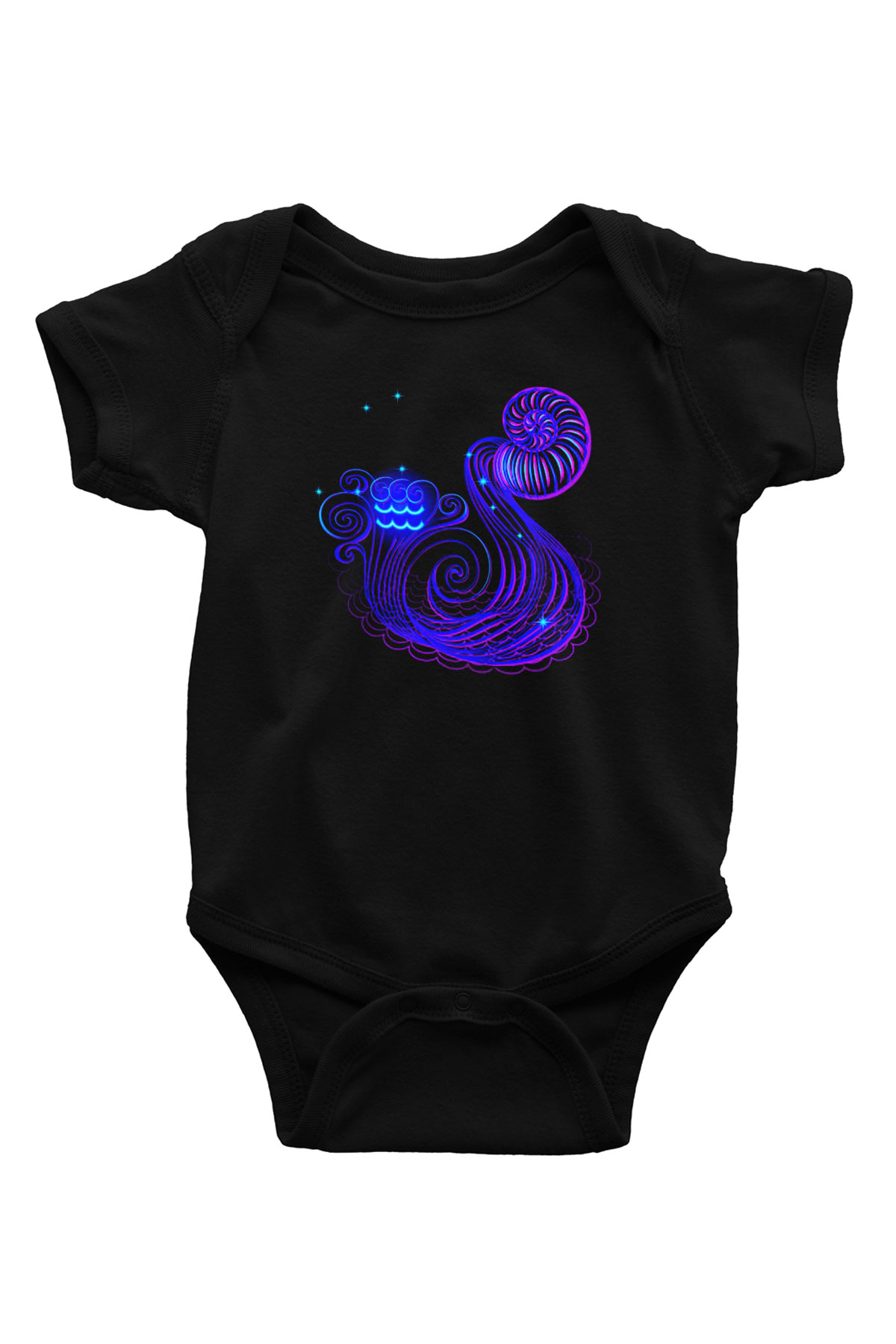 Astrolog Baskılı Siyah Bebek Body - Zıbın