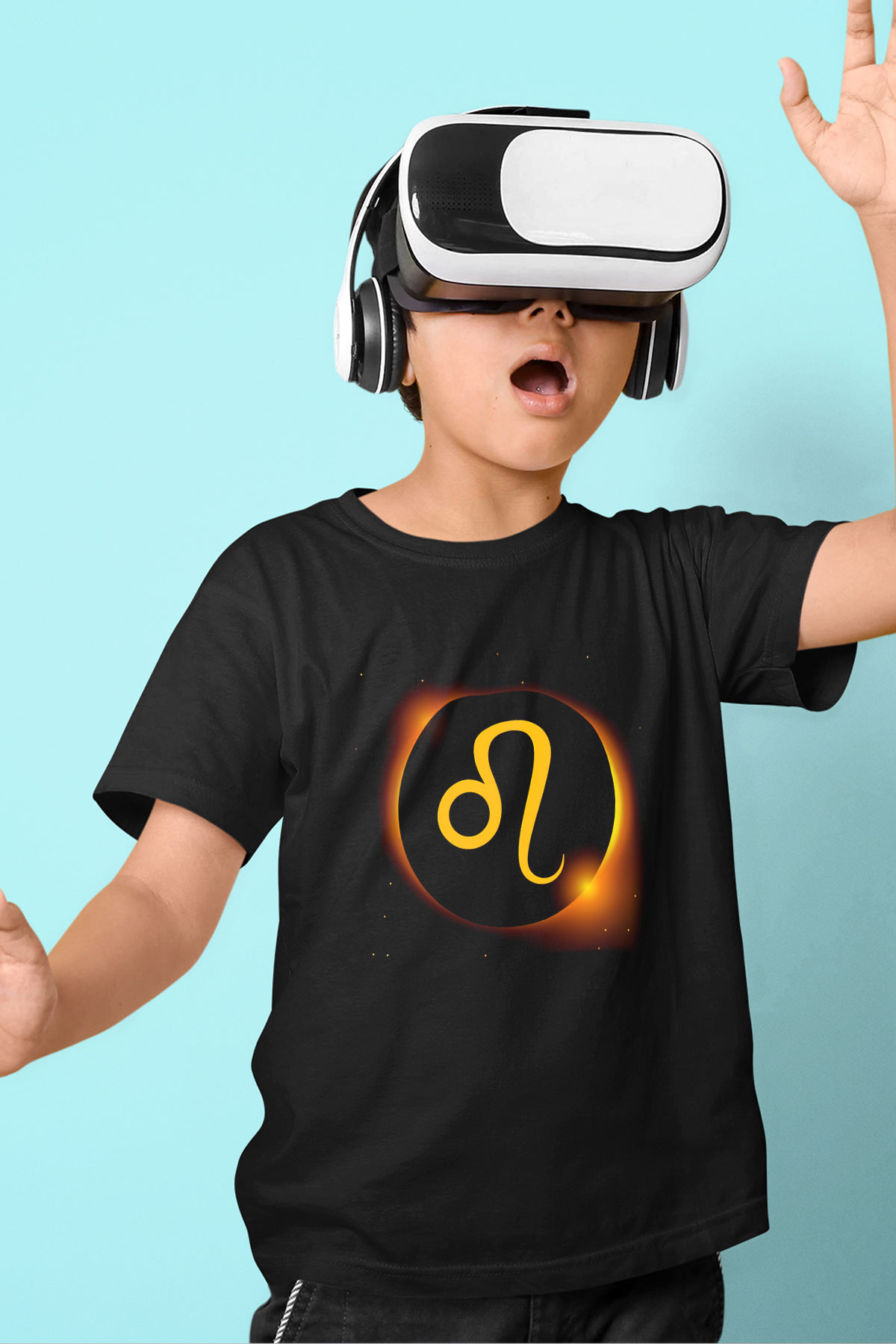 Astrolog Baskılı Siyah Unisex Çocuk Tişört