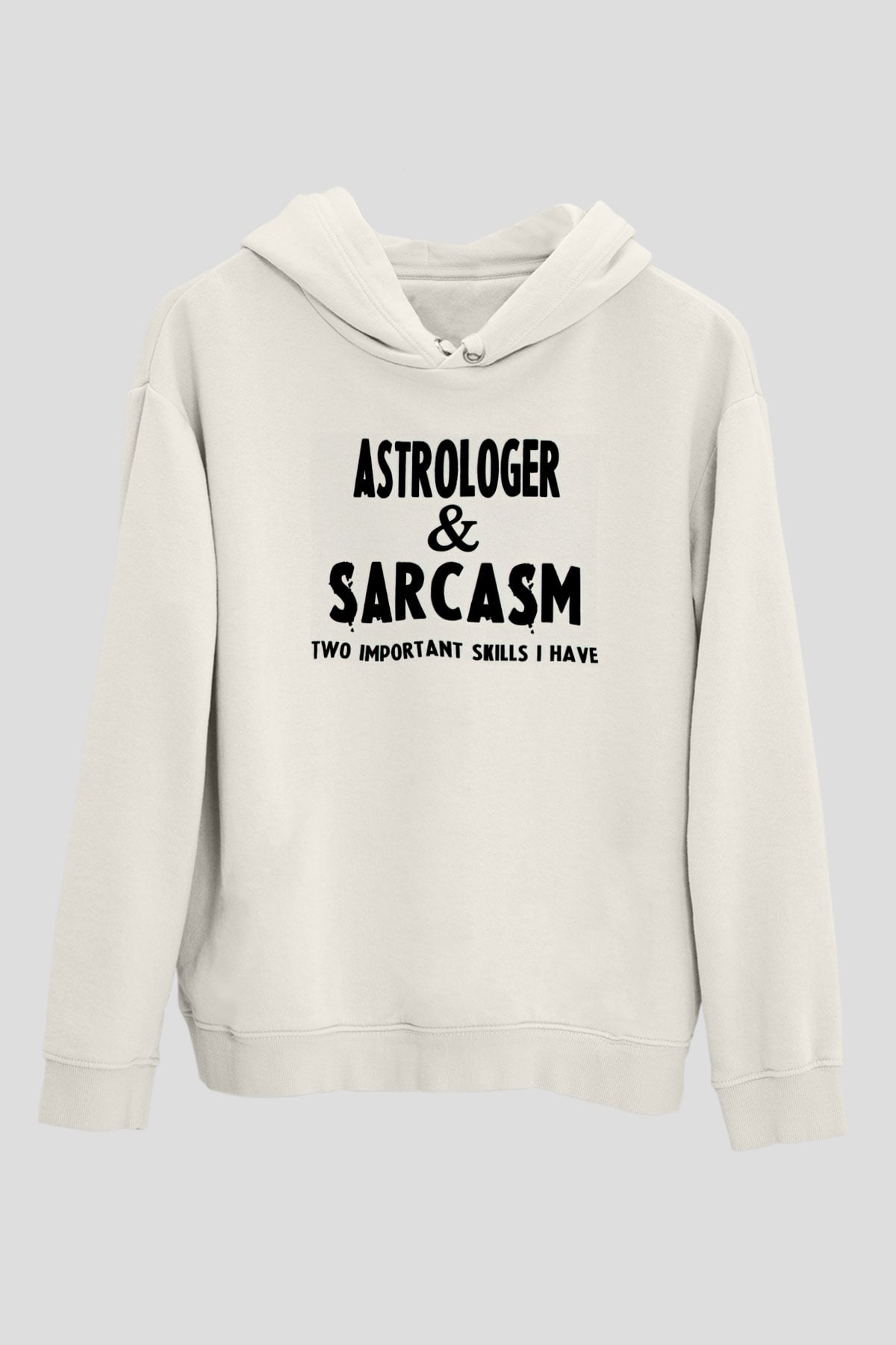 Astrolog Beyaz Unisex Kapüşonlu Sweatshirt