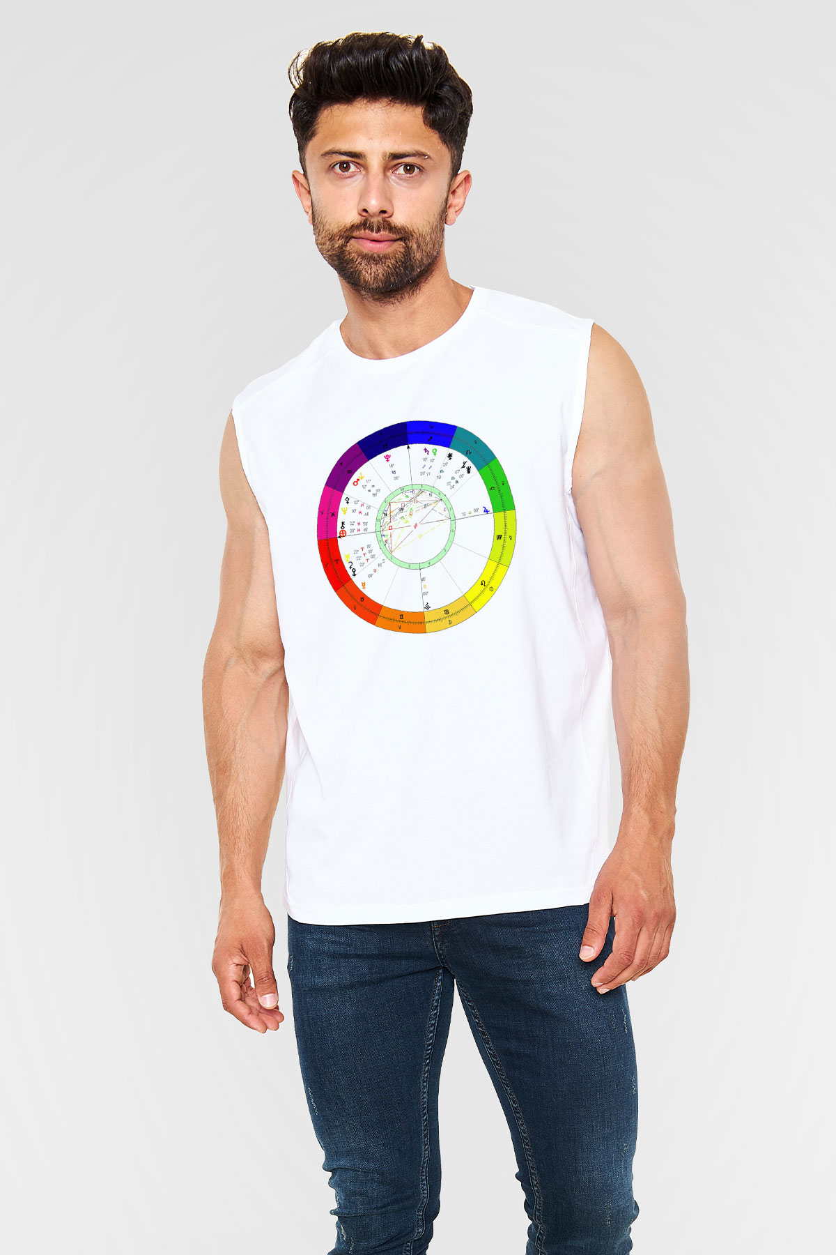 Astrolog Beyaz Unisex Kolsuz Tişört