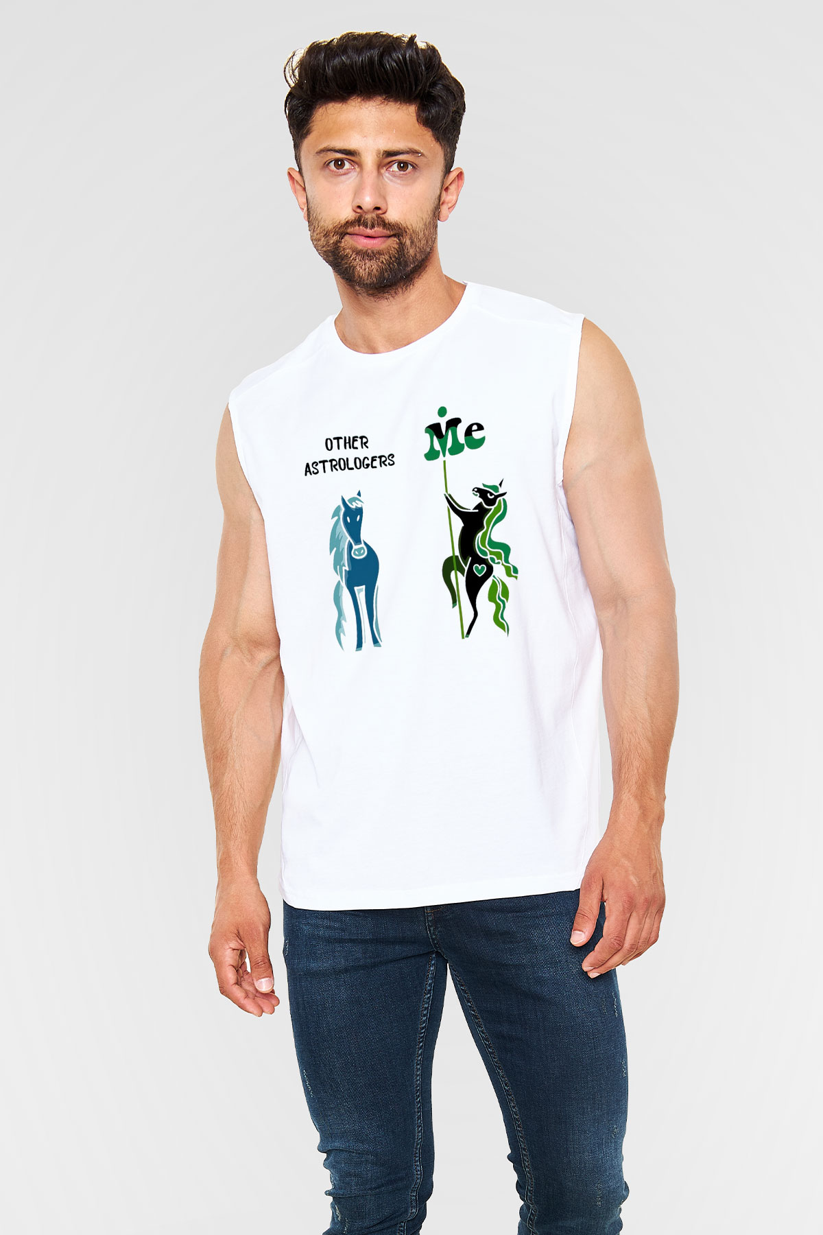 Astrolog Beyaz Unisex Kolsuz Tişört
