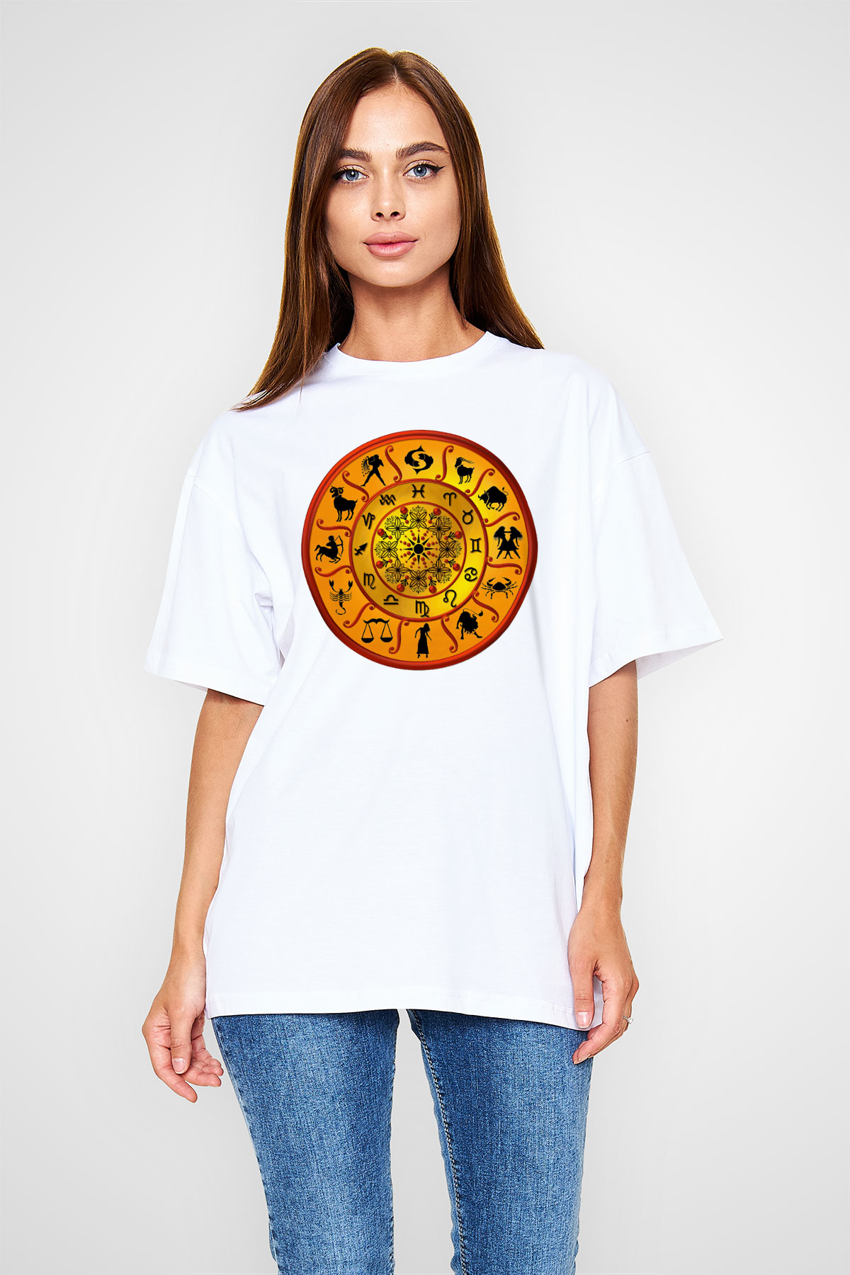 Astrolog Beyaz Unisex Oversize Tişört T-Shirt